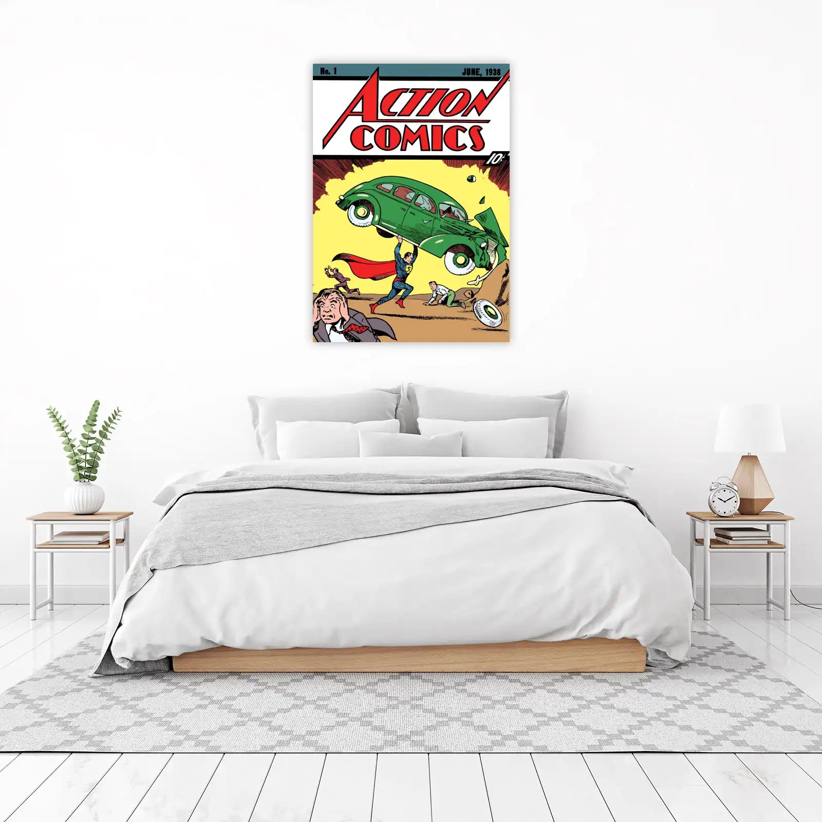 Action Comics #1 Superman Car Lift Wall Art
