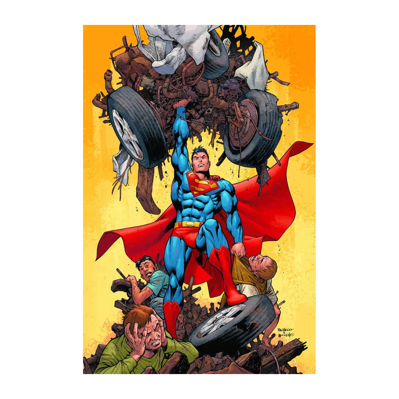 Superman Lifting Wreckage Wall Art