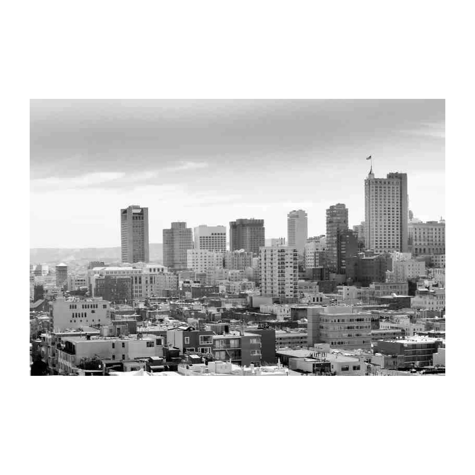 San Francisco Skyline Black & White Wall Art