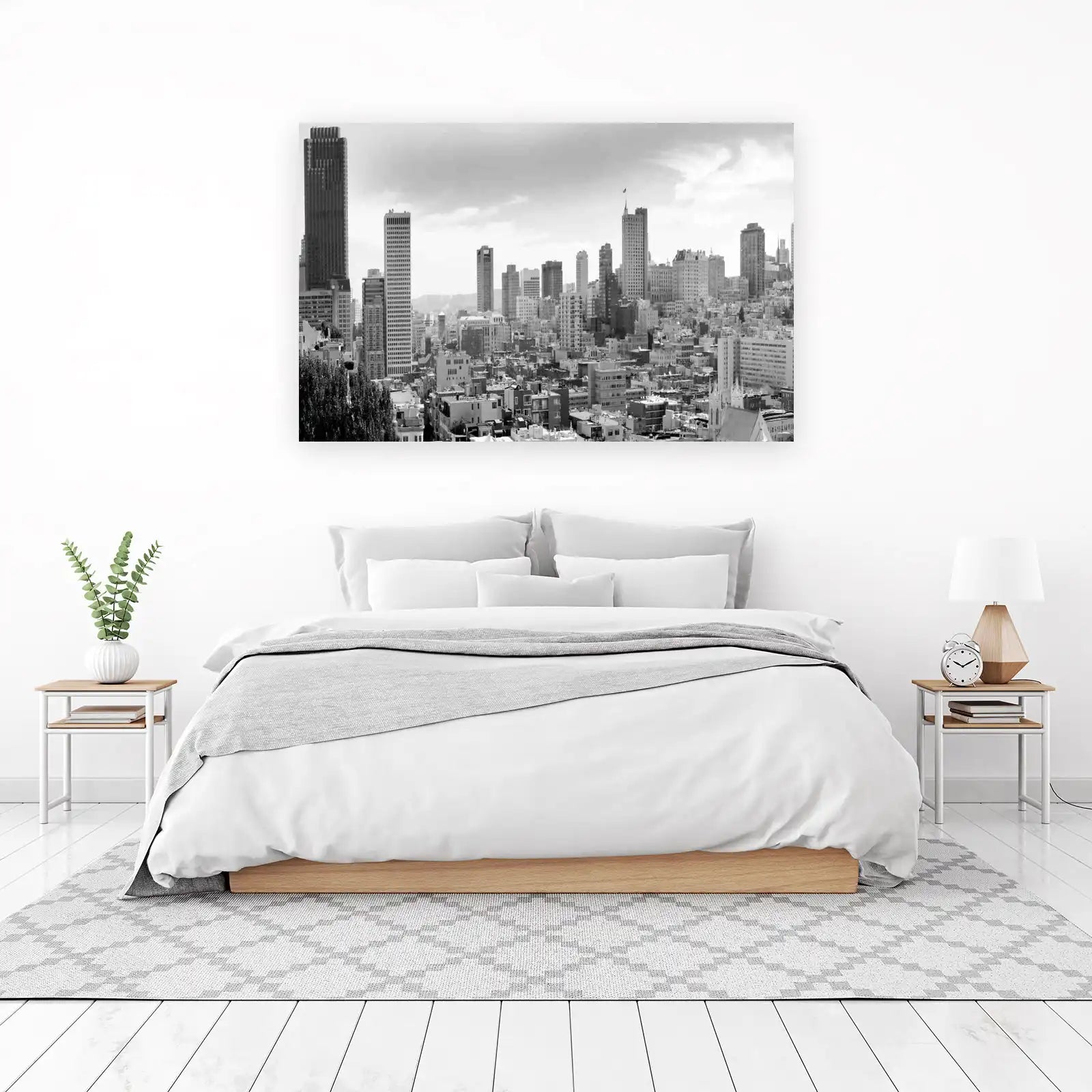 San Francisco Skyline Black & White Wall Art