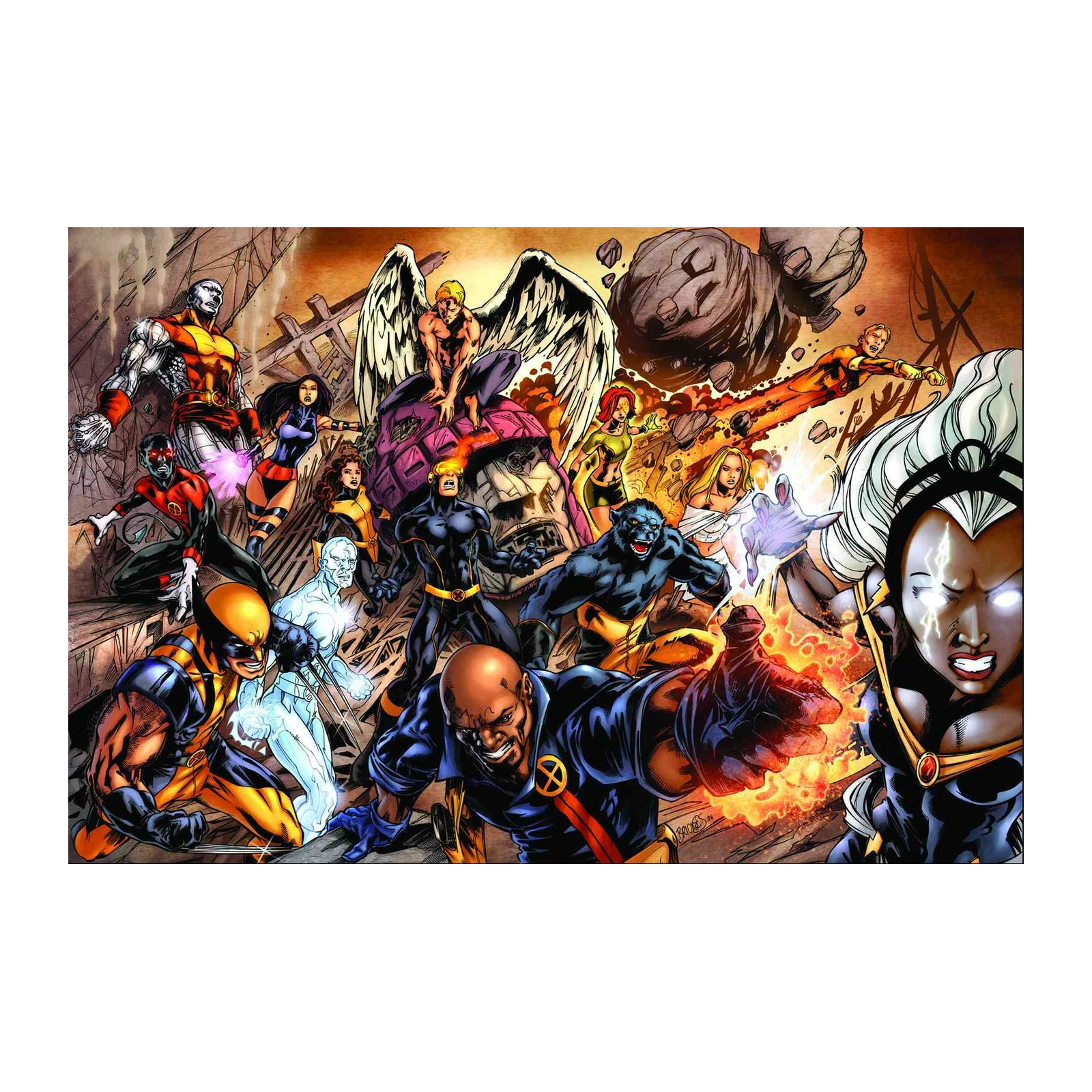 Iconic X-Men Team Vintage Comic Wall Art