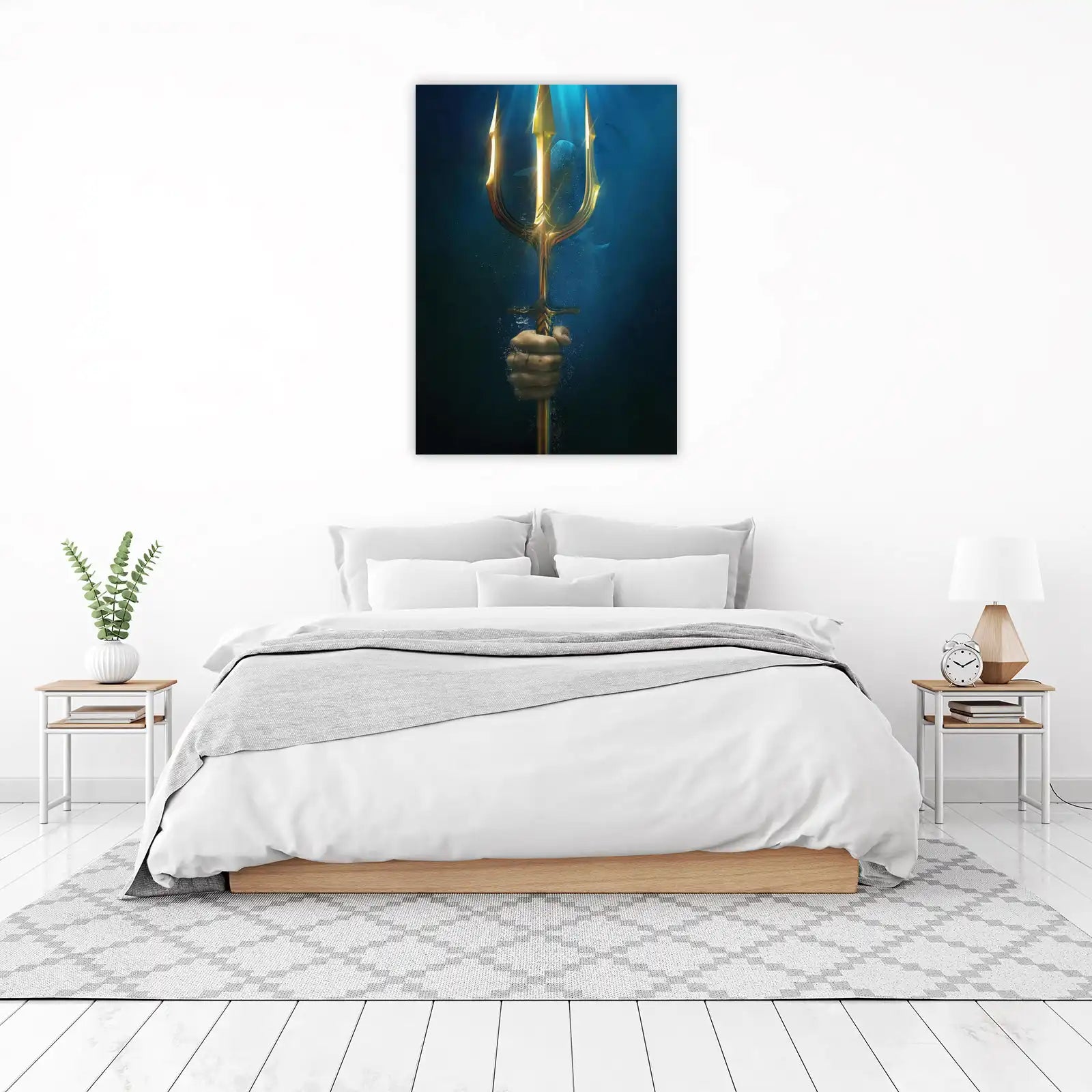 Golden Trident Underwater King Wall Art