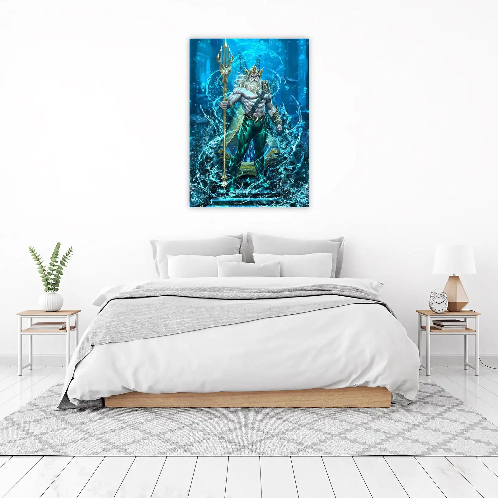 Aquatic King Trident Gold Wall Art