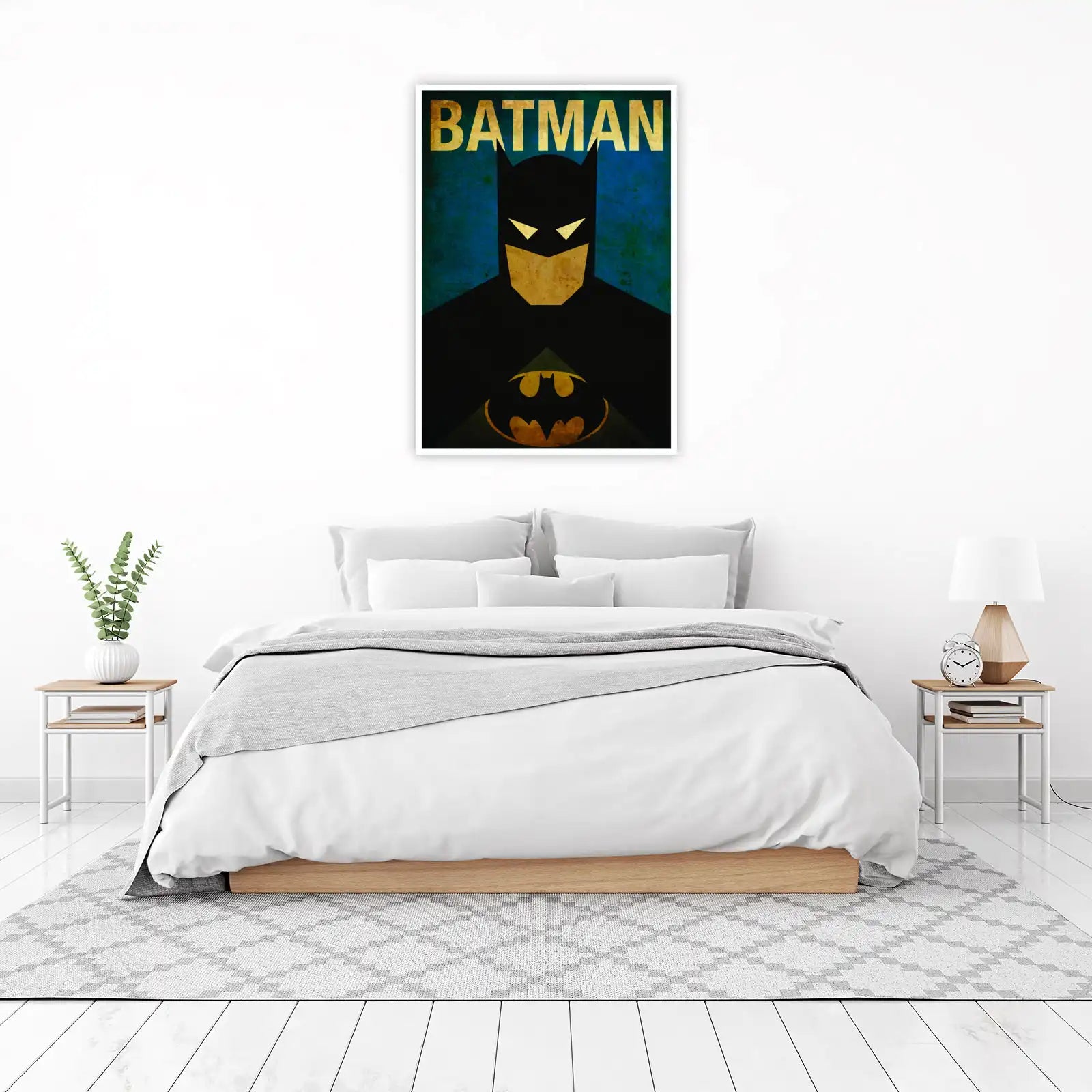 Iconic Batman Minimalist Vintage Wall Art