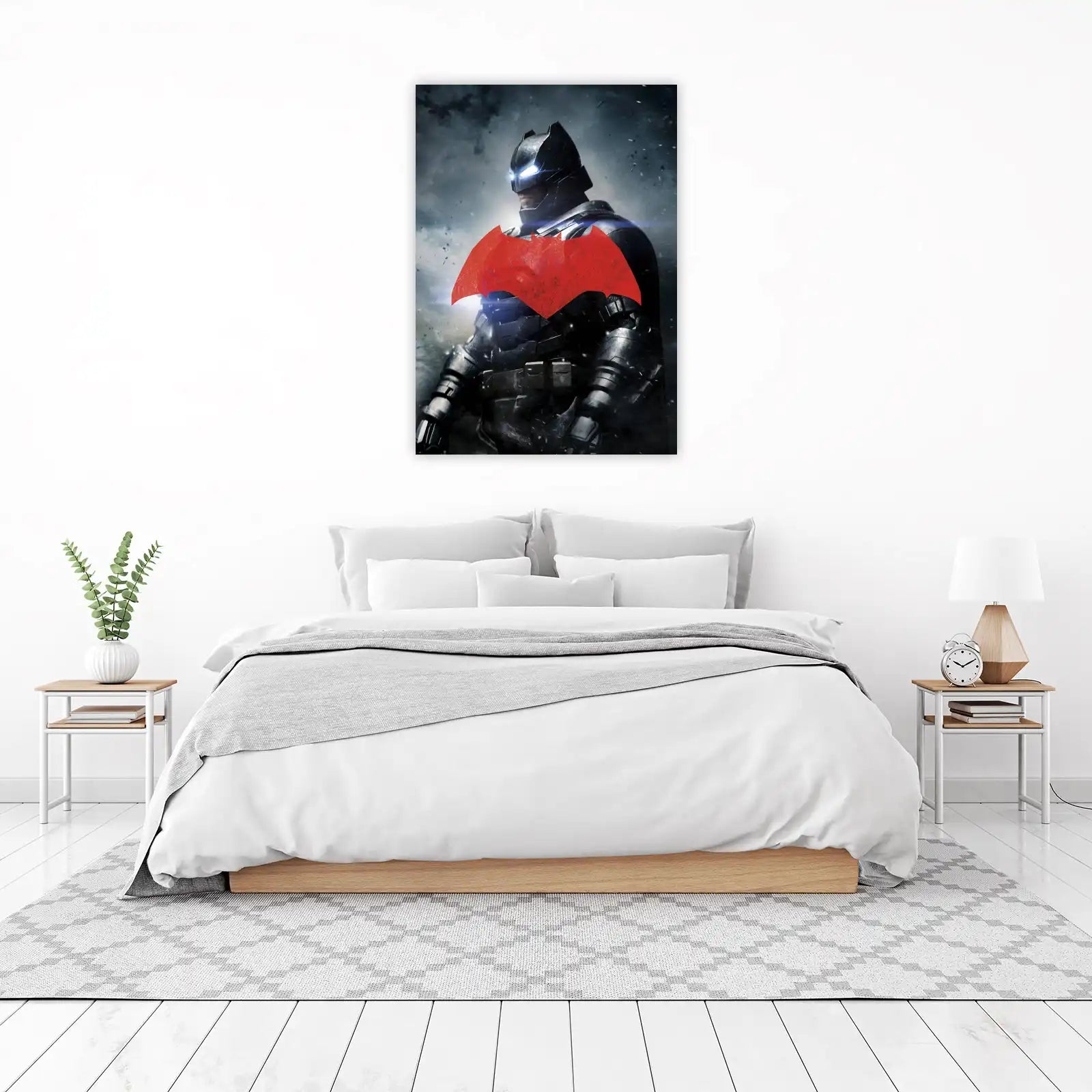 Iconic Batman Red Symbol Wall Art