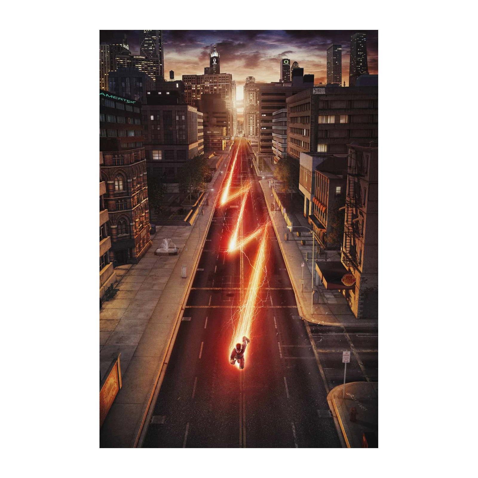 The Flash City Lightning Wall Art