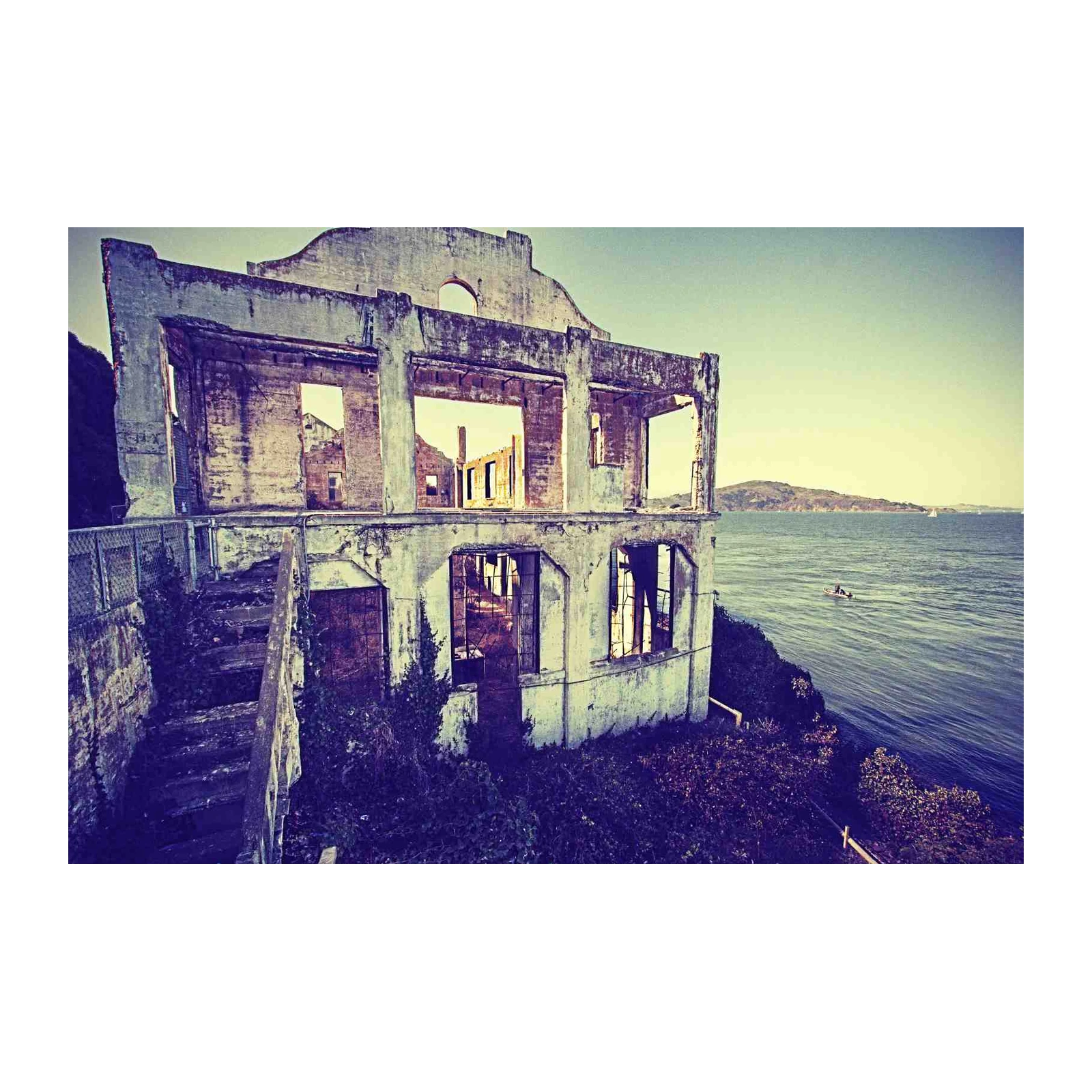Historic Alcatraz Ruin Seascape Wall Art