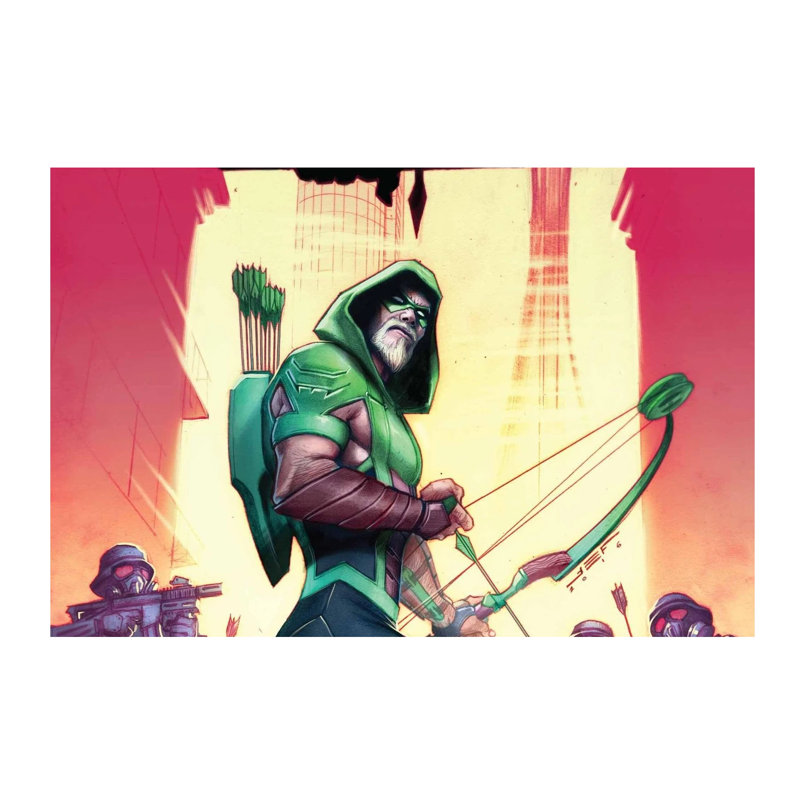 Green Arrow Vigilante Comic Art Wall Art