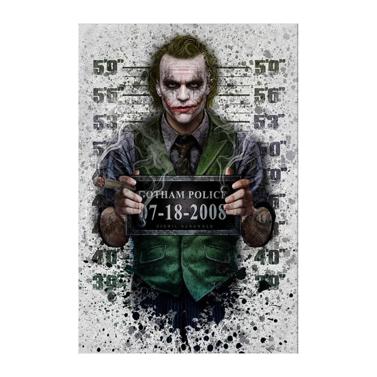 Iconic Joker Mugshot Wall Art | Movie Art