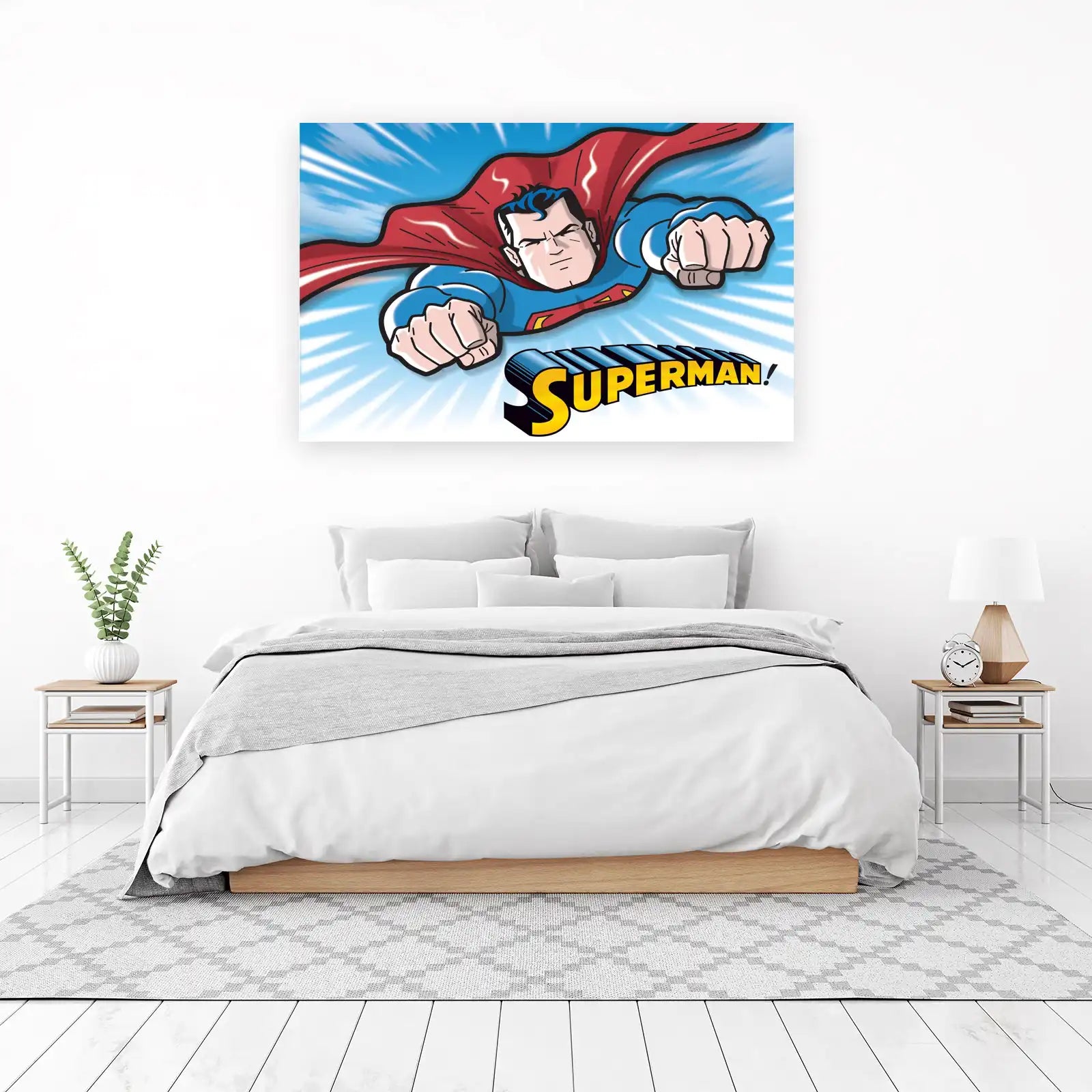 Dynamic Superman Flying Wall Art