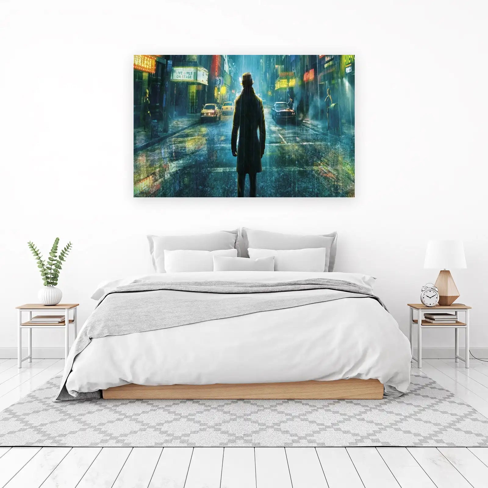 Rainy City Noir Detective Wall Art