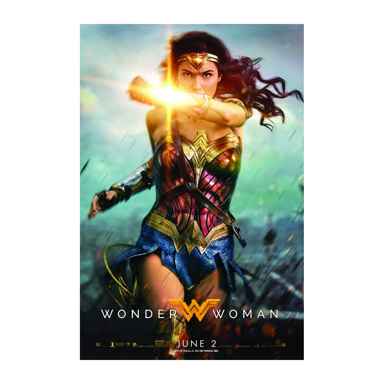 Powerful Wonder Woman Action Wall Art