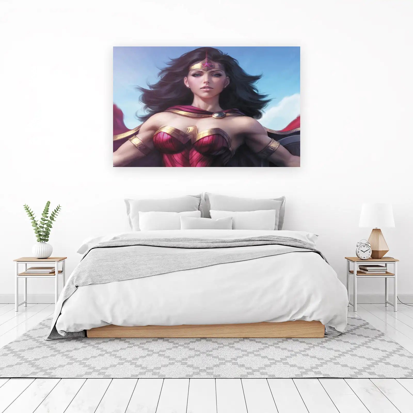 Dynamic Wonder Woman Heroic Pose Wall Art