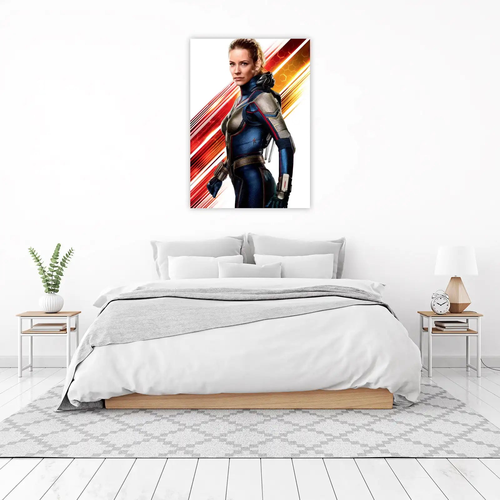 Epic Wasp Superhero Action Blue Gold Wall Art