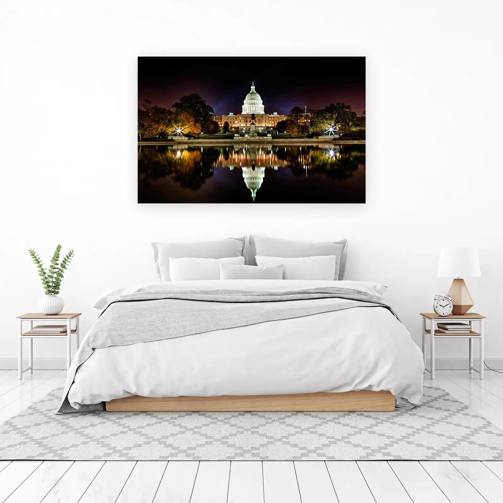 Majestic Capitol Building at Night Wall Art