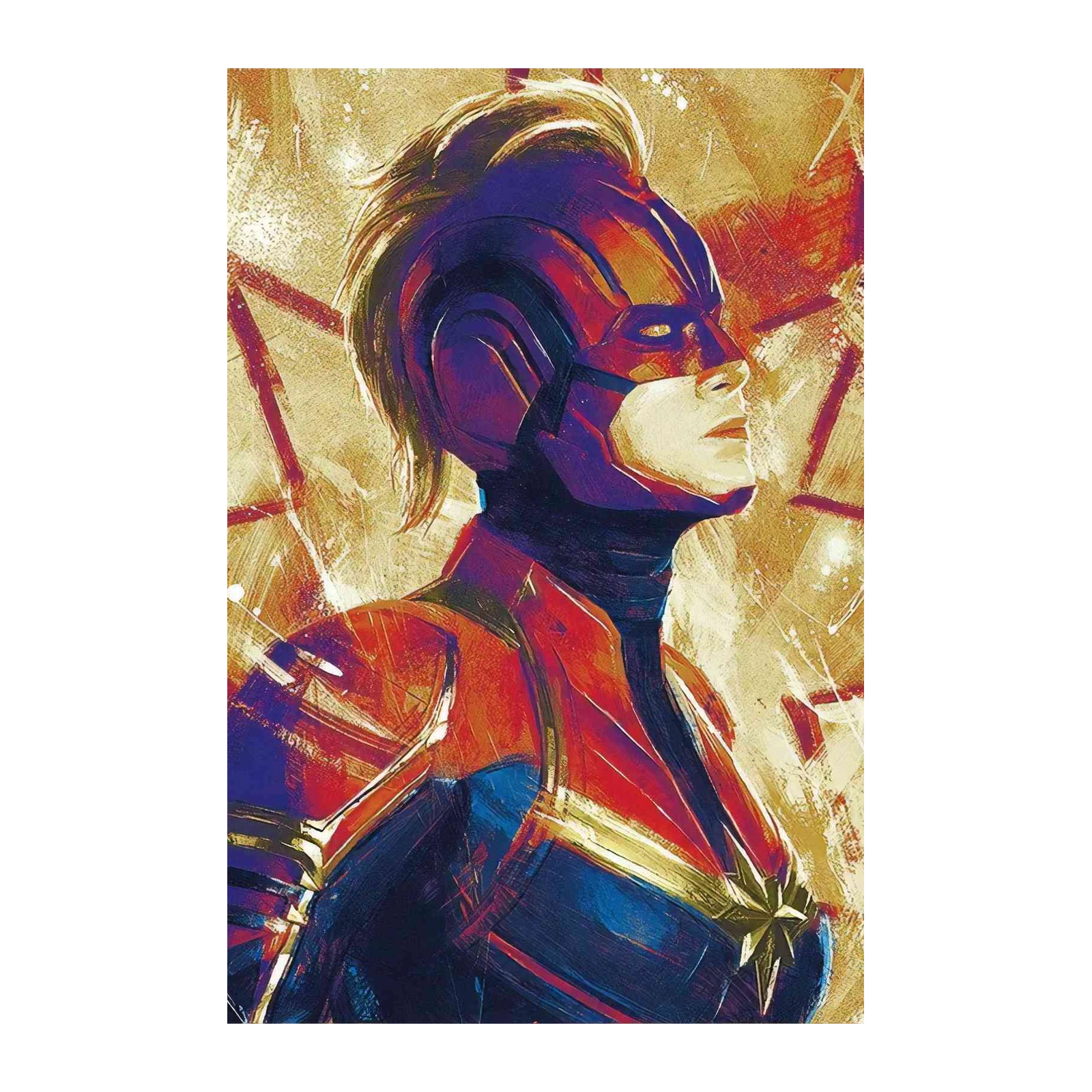 Bold Captain Marvel Art Wall Art