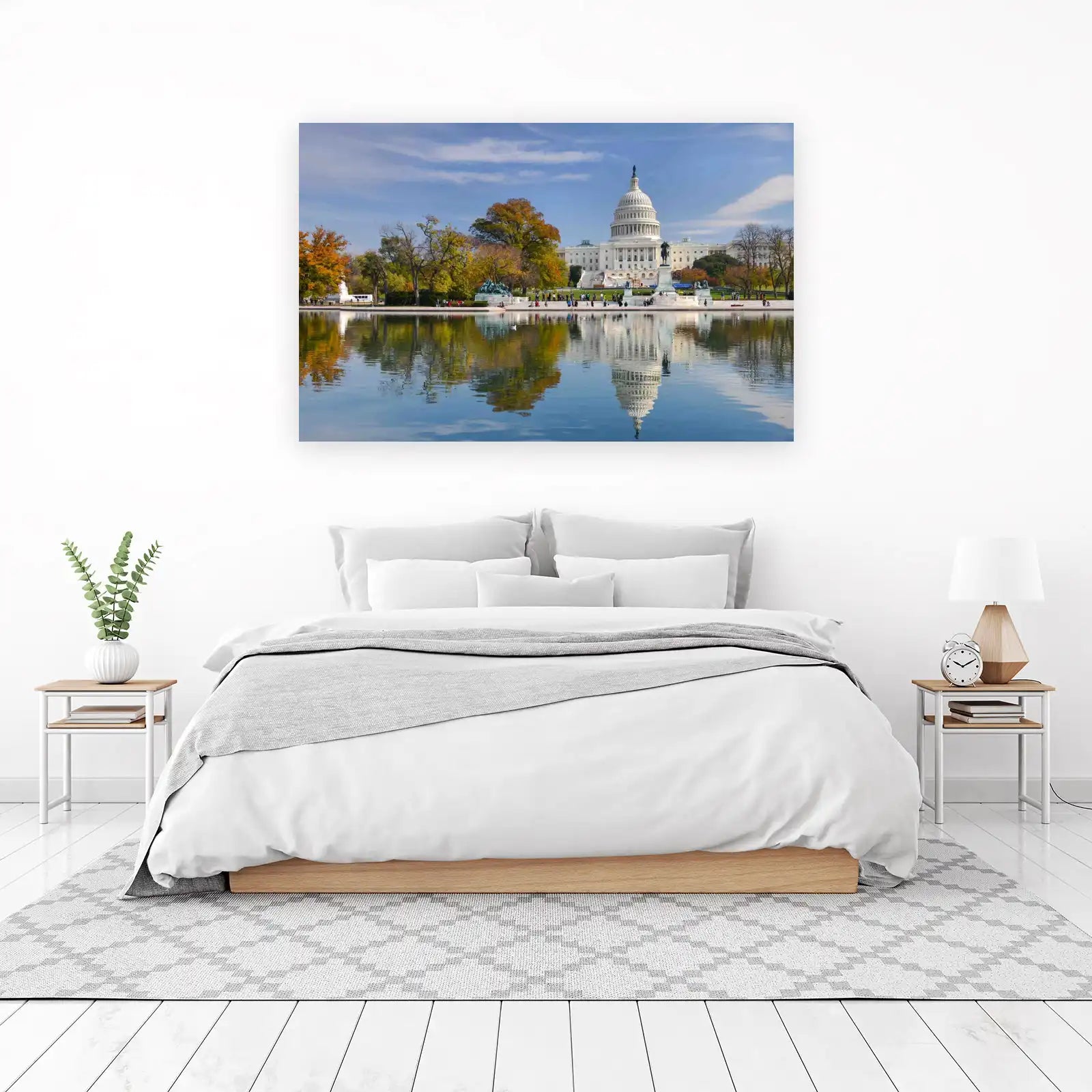US Capitol Reflection Autumn Wall Art