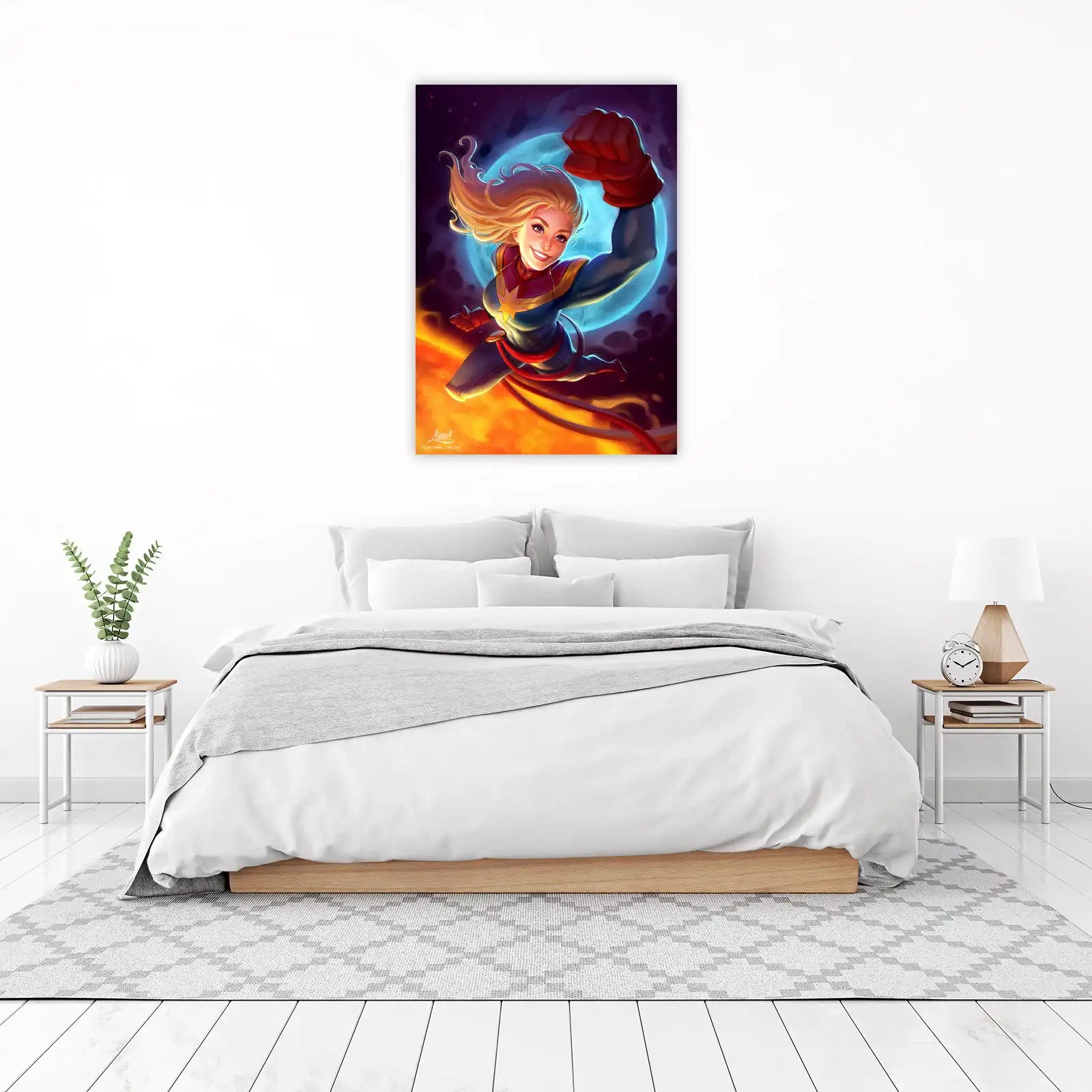 Captain Marvel Cosmic Flight Wall Art