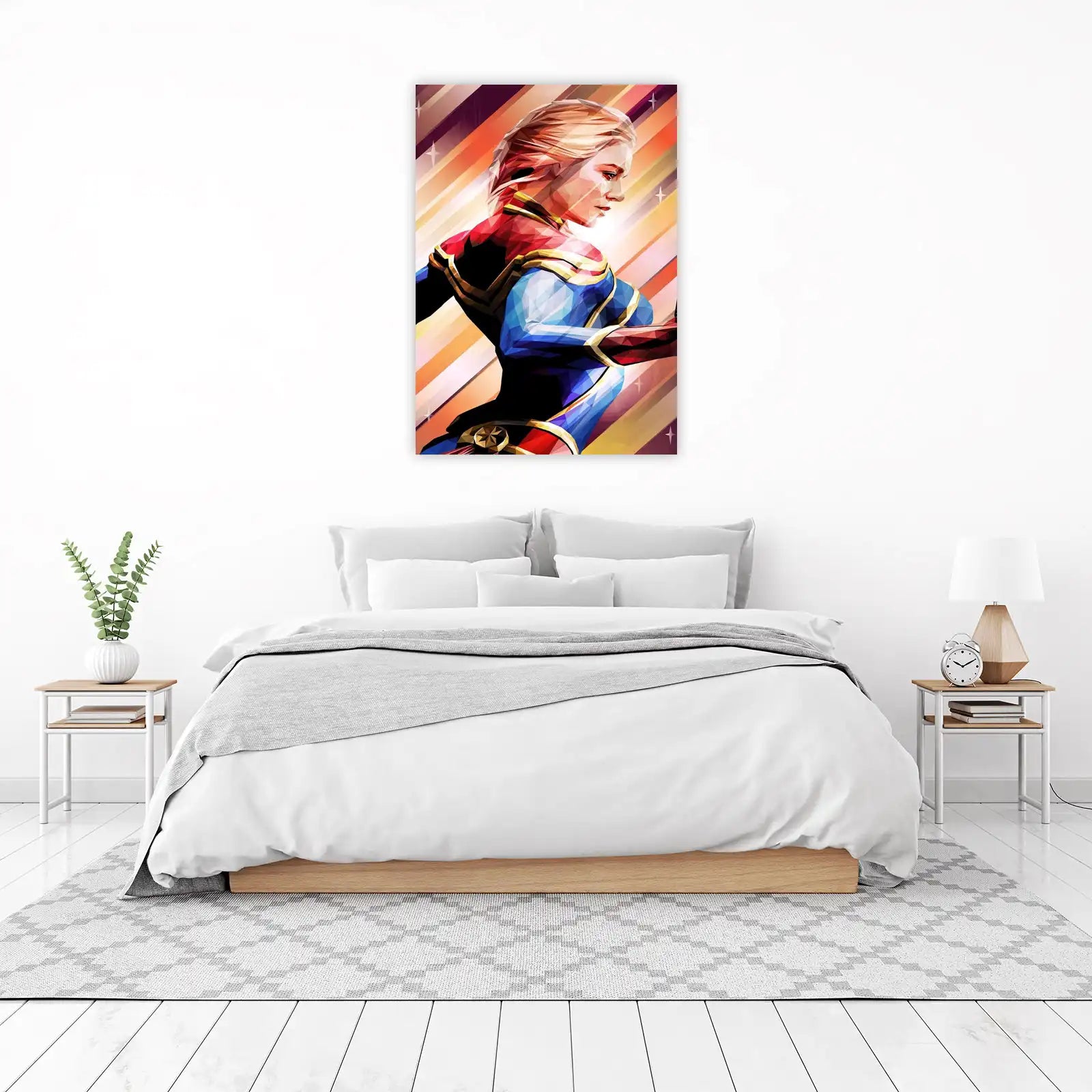 Captain Marvel Geometric Art Wall Art