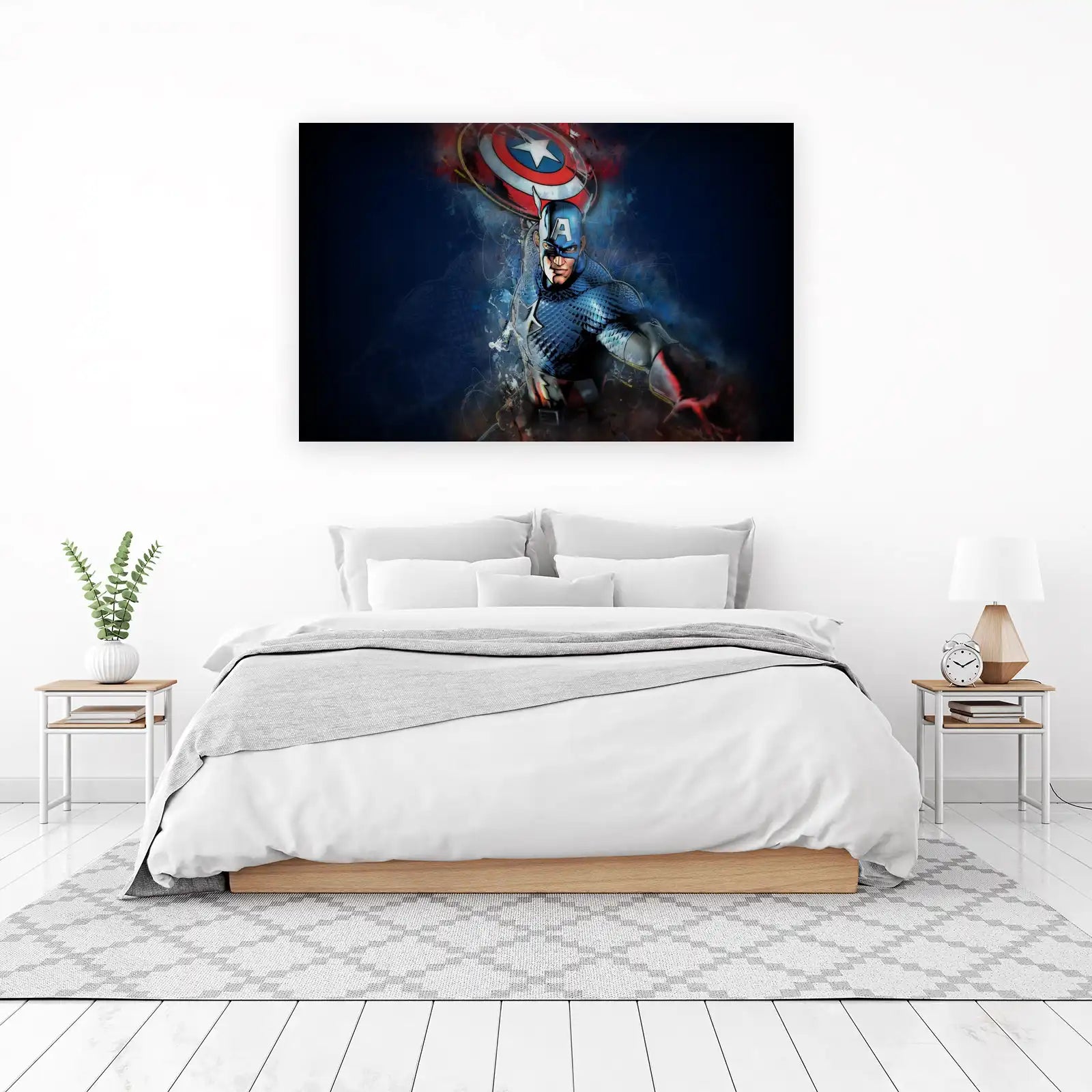 Epic Captain America Action Wall Art