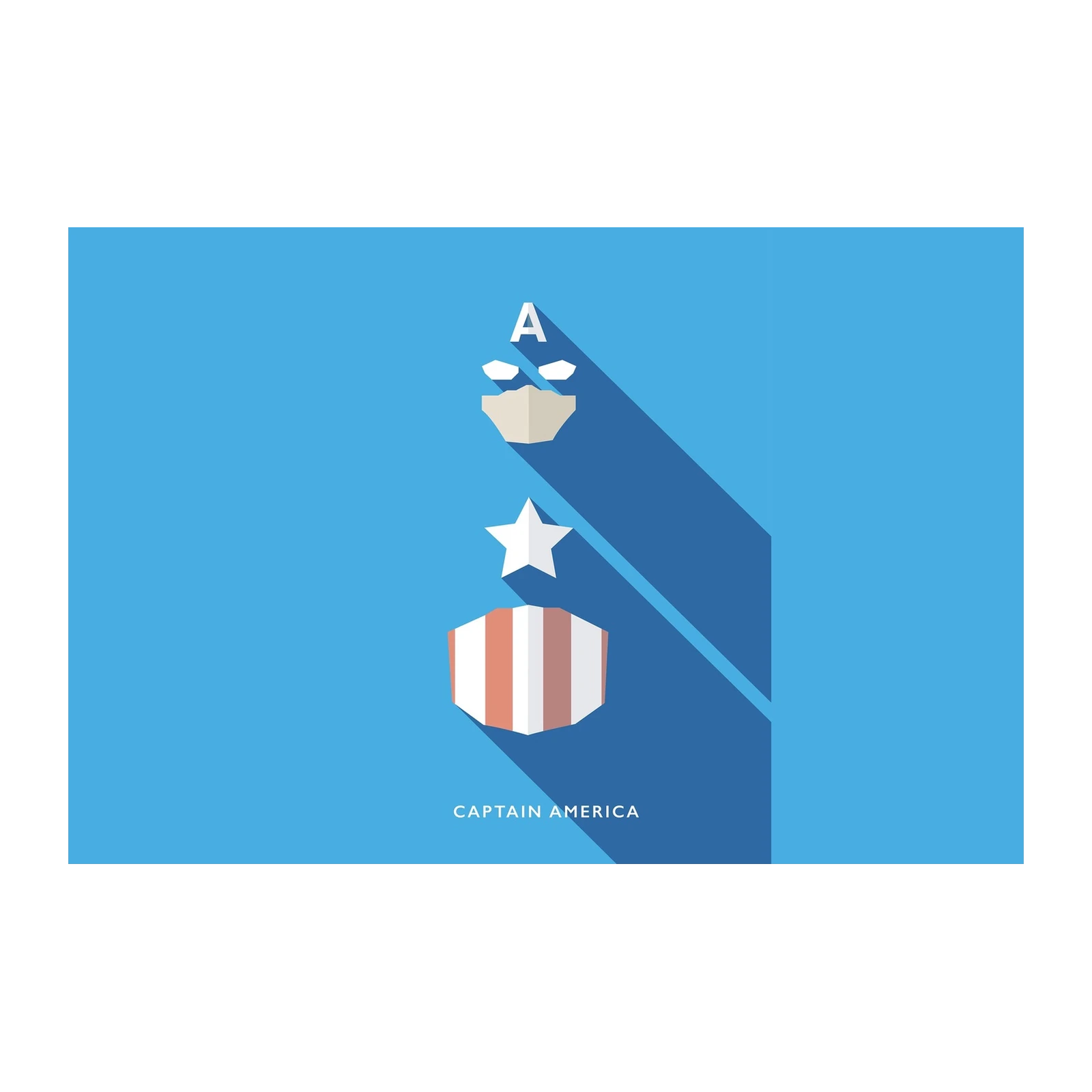 Minimalist Captain America Emblem Wall Art