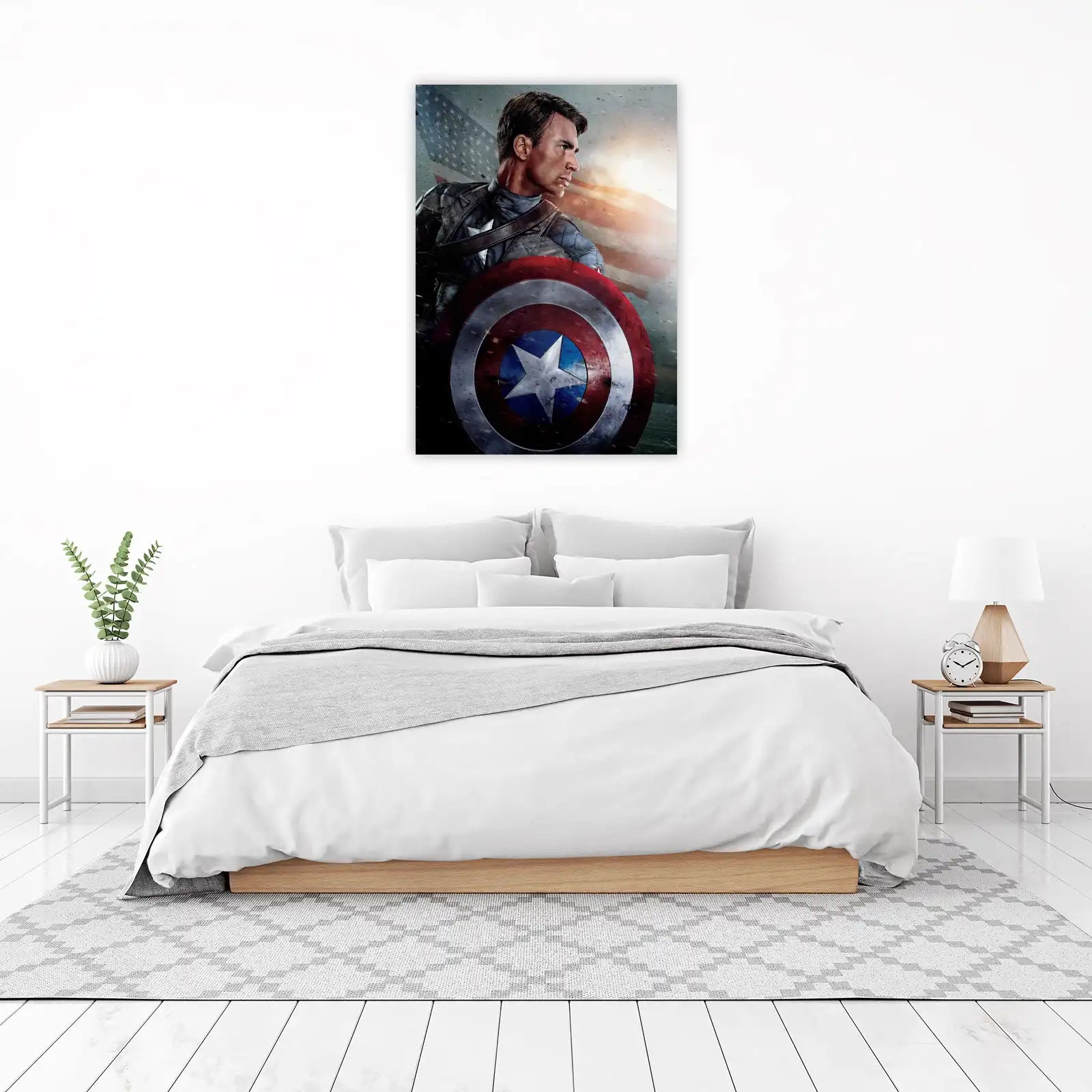 Captain America Shield & Flag Wall Art