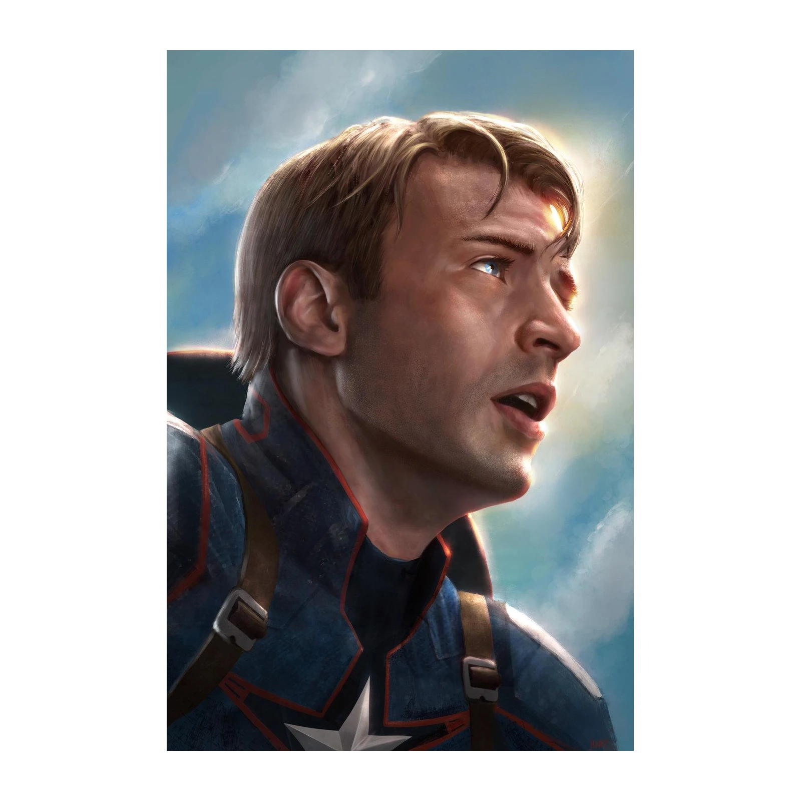 Captain America Heroic Portrait Wall Art