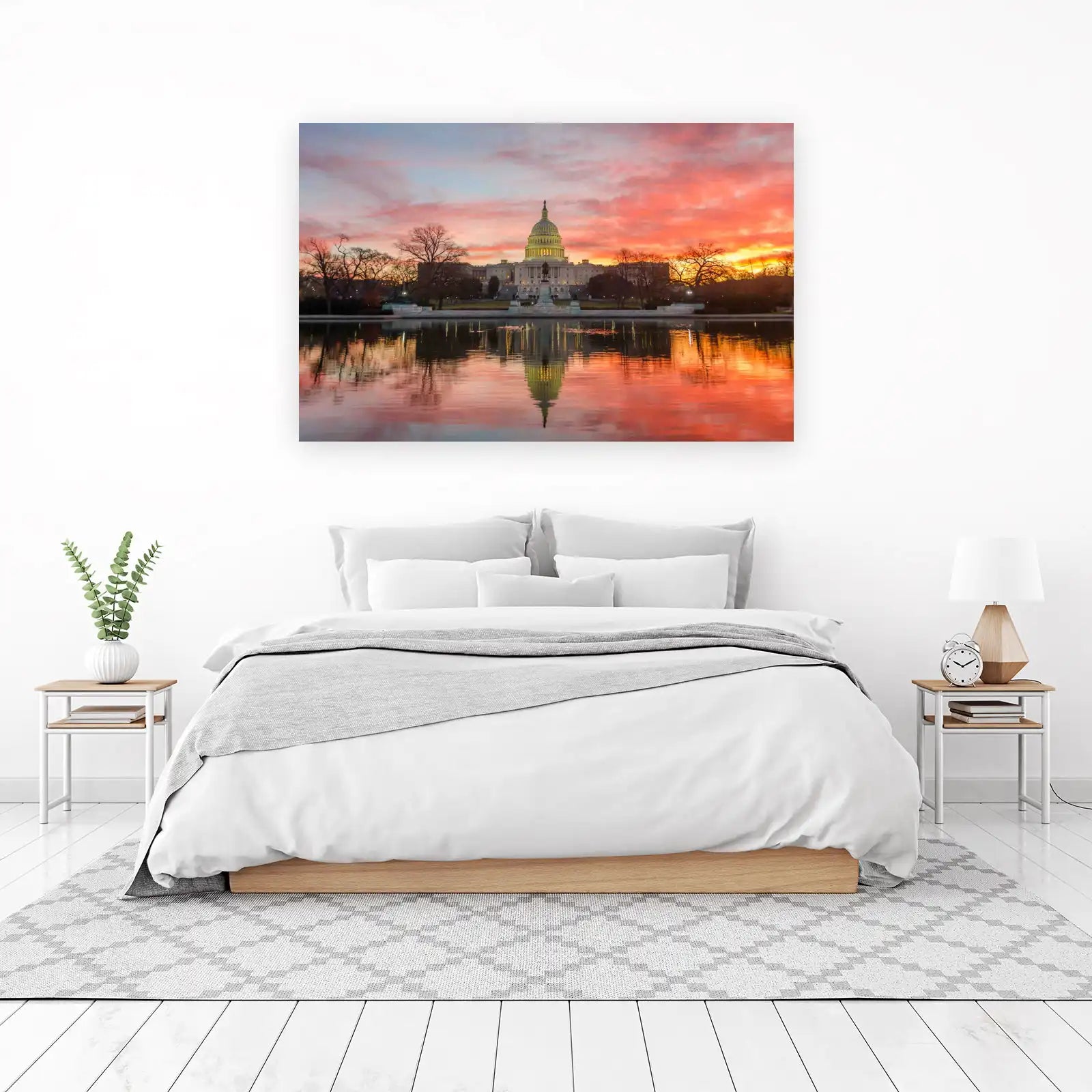 US Capitol Sunset Reflections Wall Art