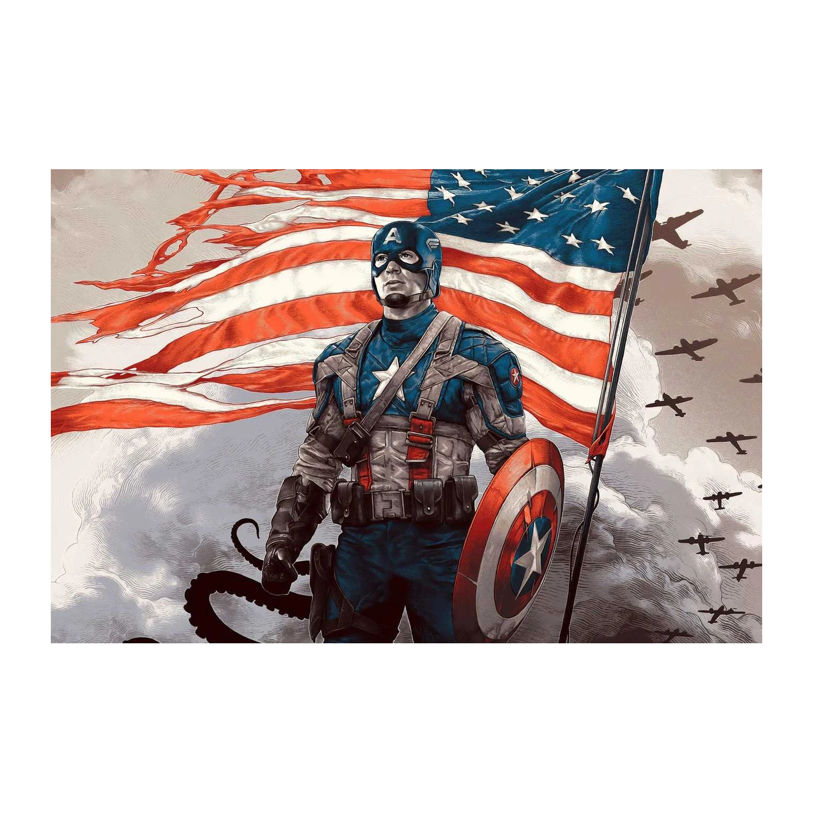Captain America Patriotic Hero Wall Art