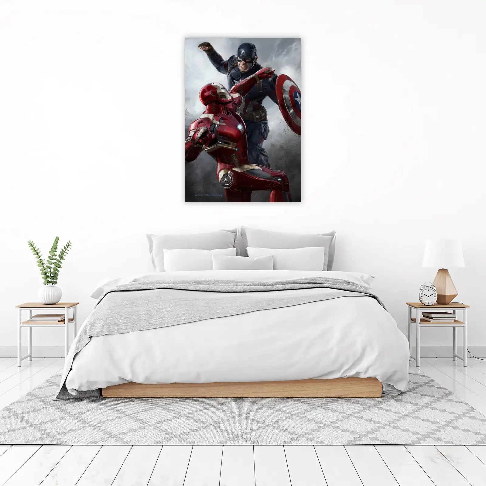 Captain America vs Iron Man Epic Battle Wall Art