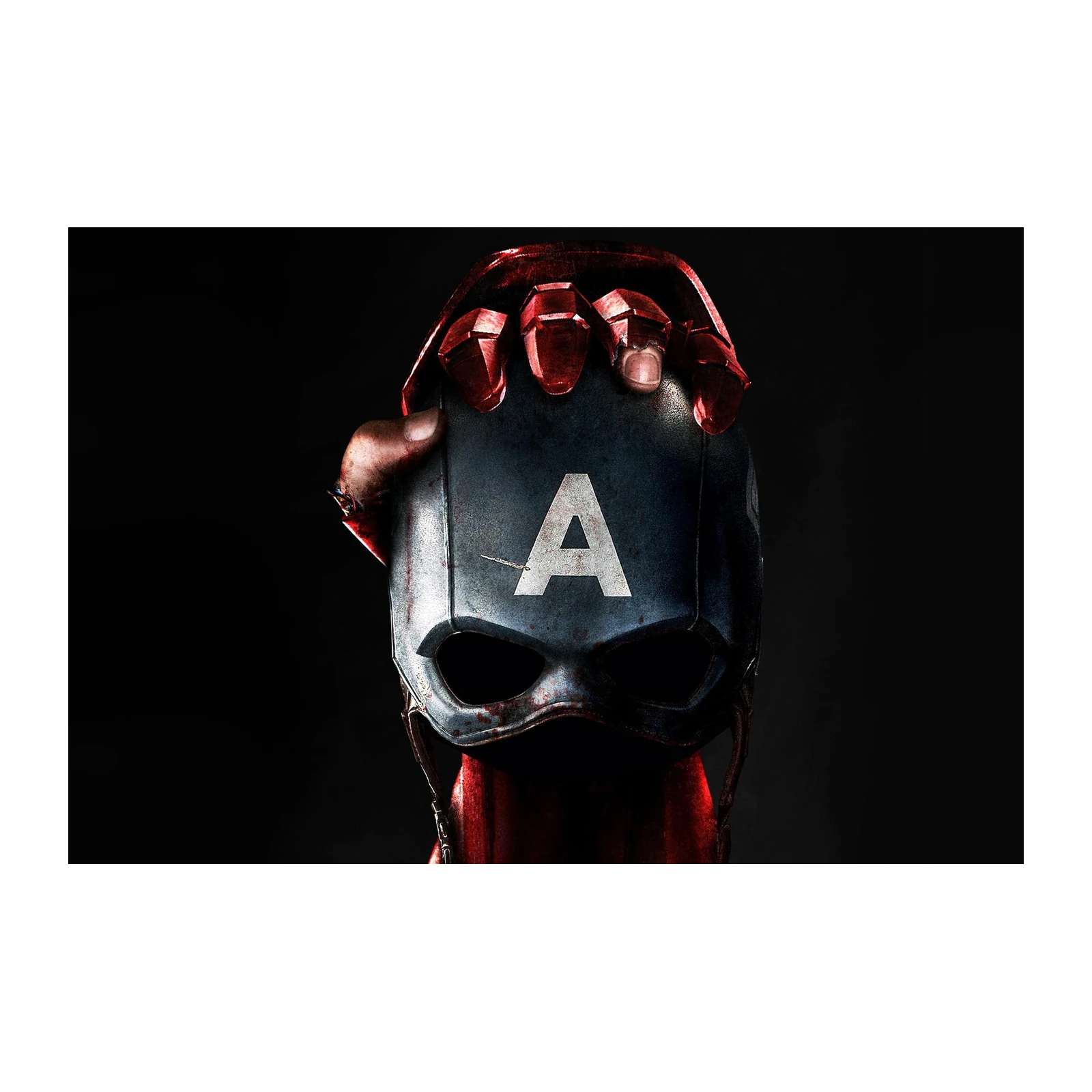 Distressed Captain America Mask Wall Art