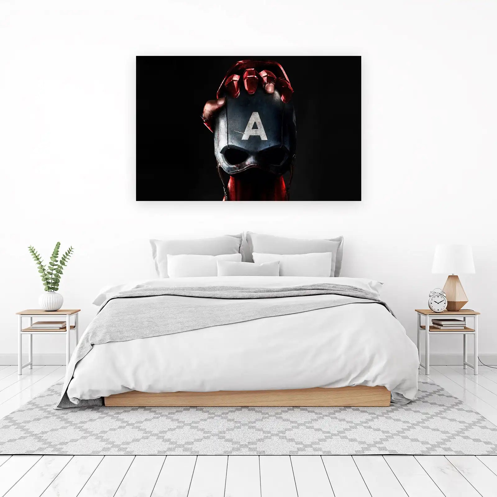 Distressed Captain America Mask Wall Art