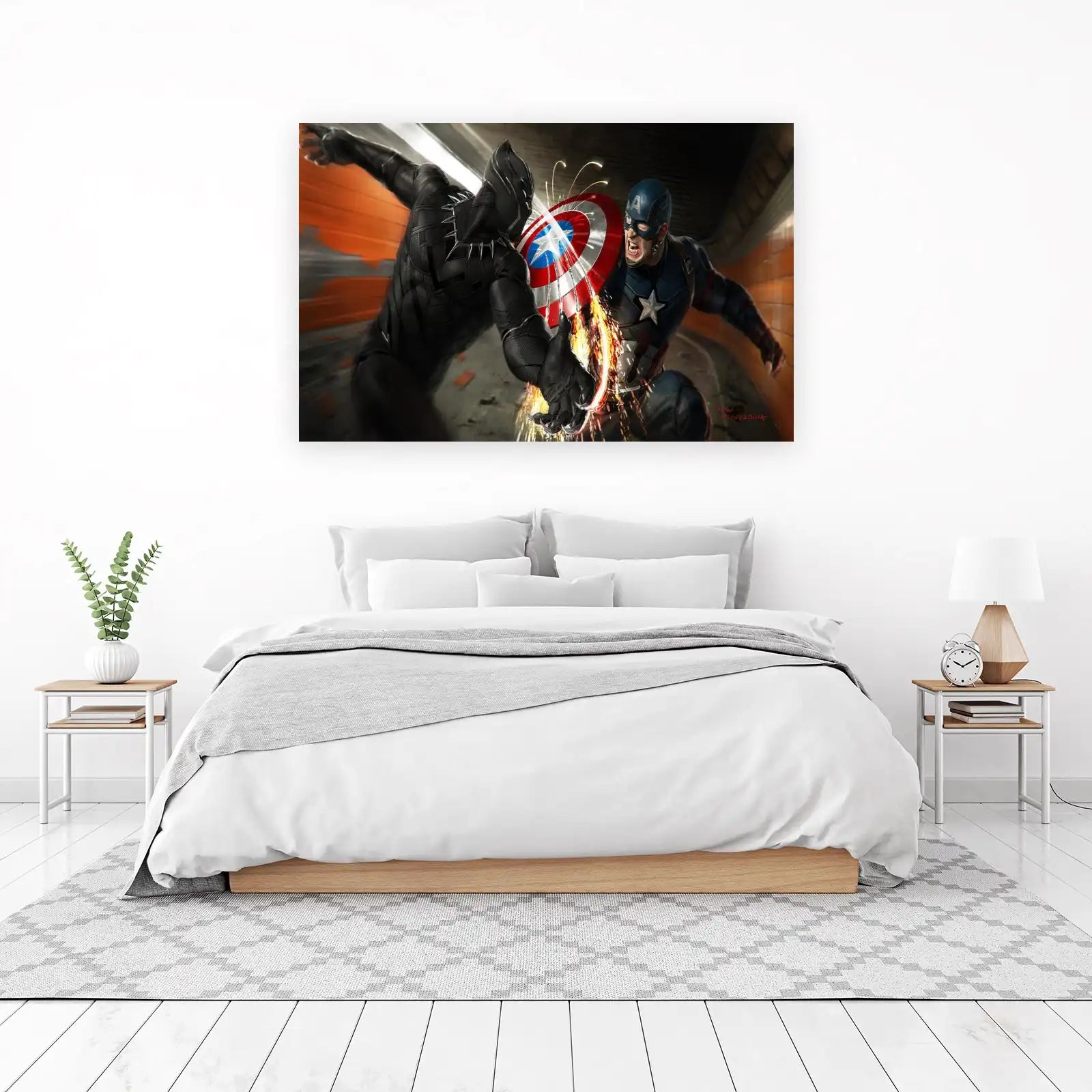 Epic Black Panther vs Captain America Wall Art