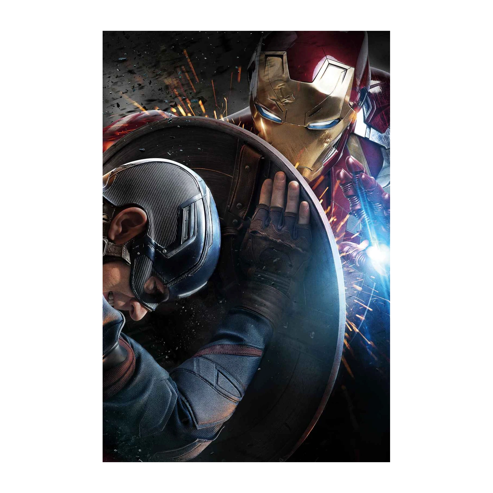 Captain America vs Iron Man Epic Showdown Wall Art