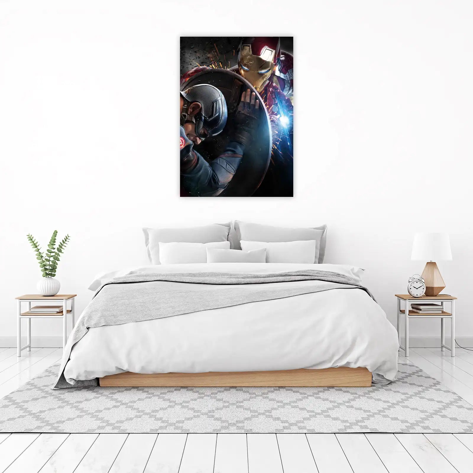 Captain America vs Iron Man Epic Showdown Wall Art