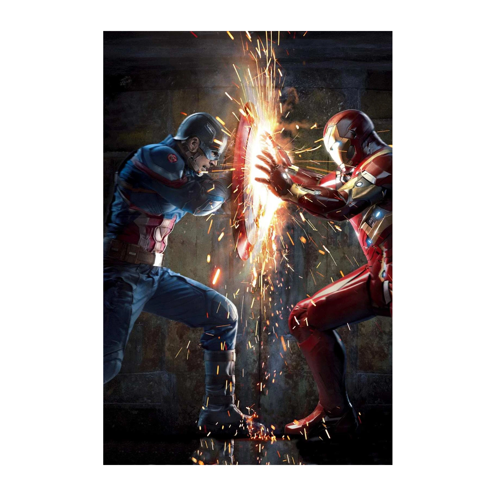 Epic Clash Captain America Iron Man Wall Art
