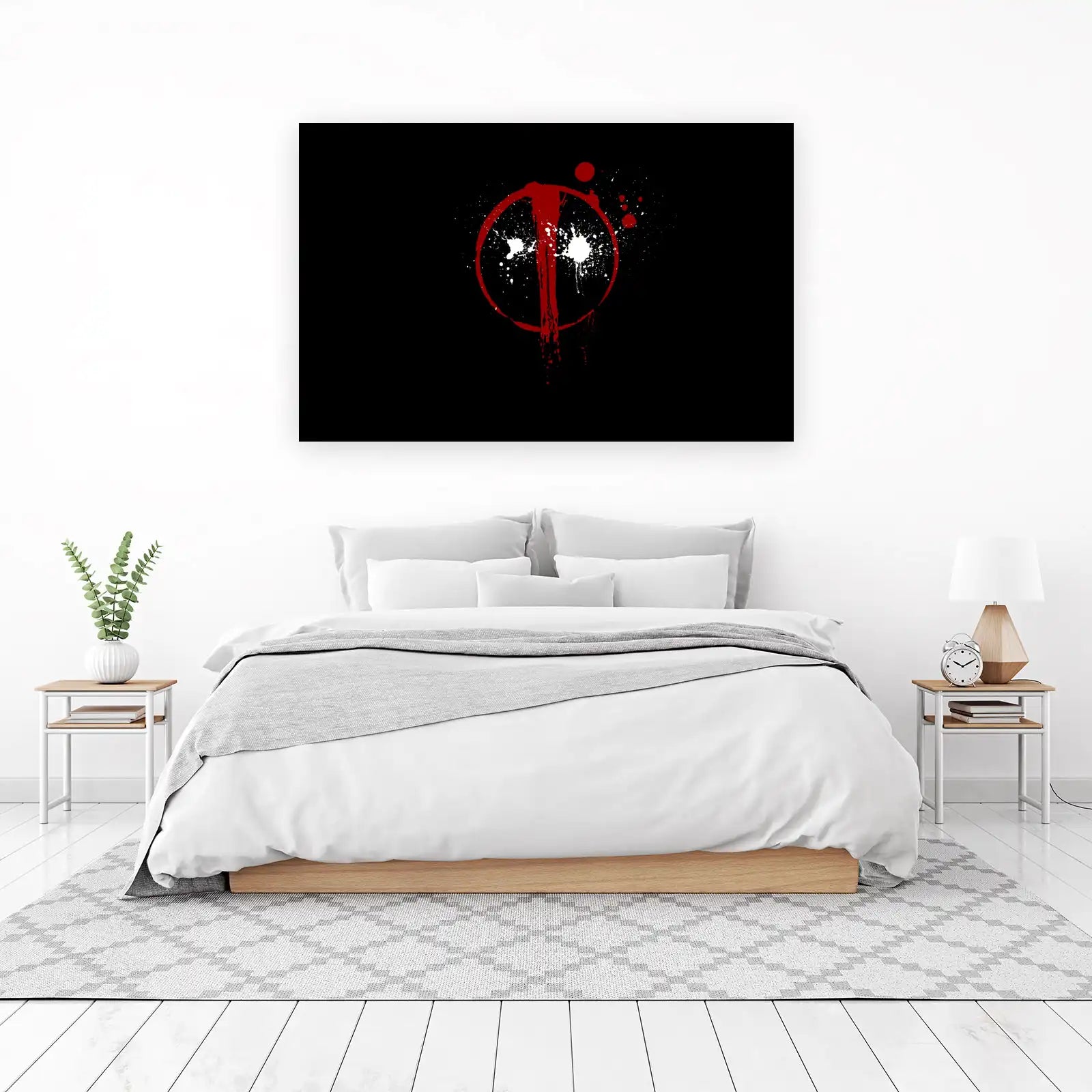Deadpool Blood Splatter Icon Wall Art