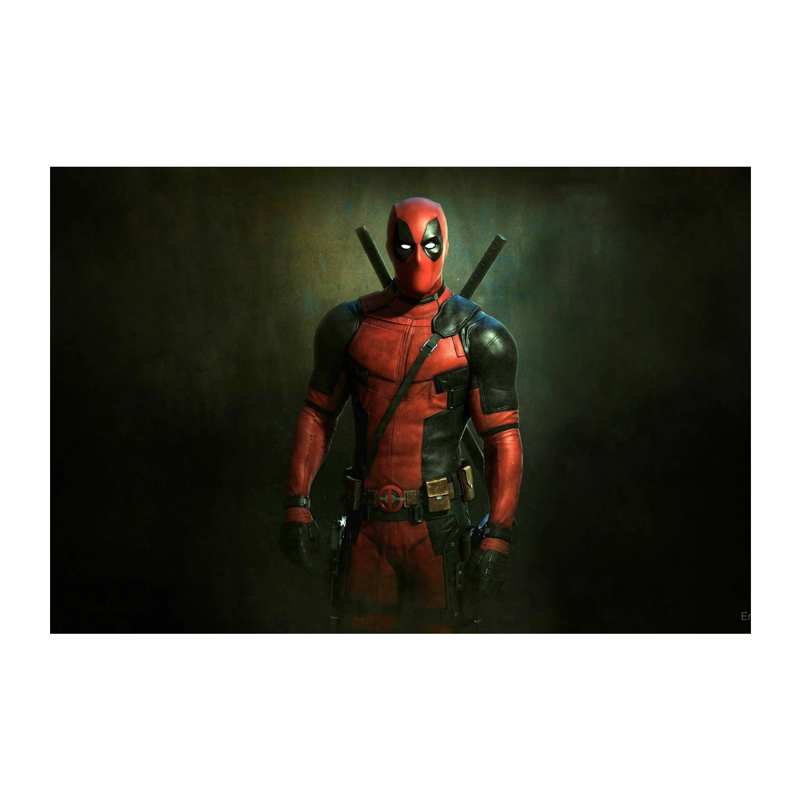 Deadpool Superhero Action Red & Black Wall Art