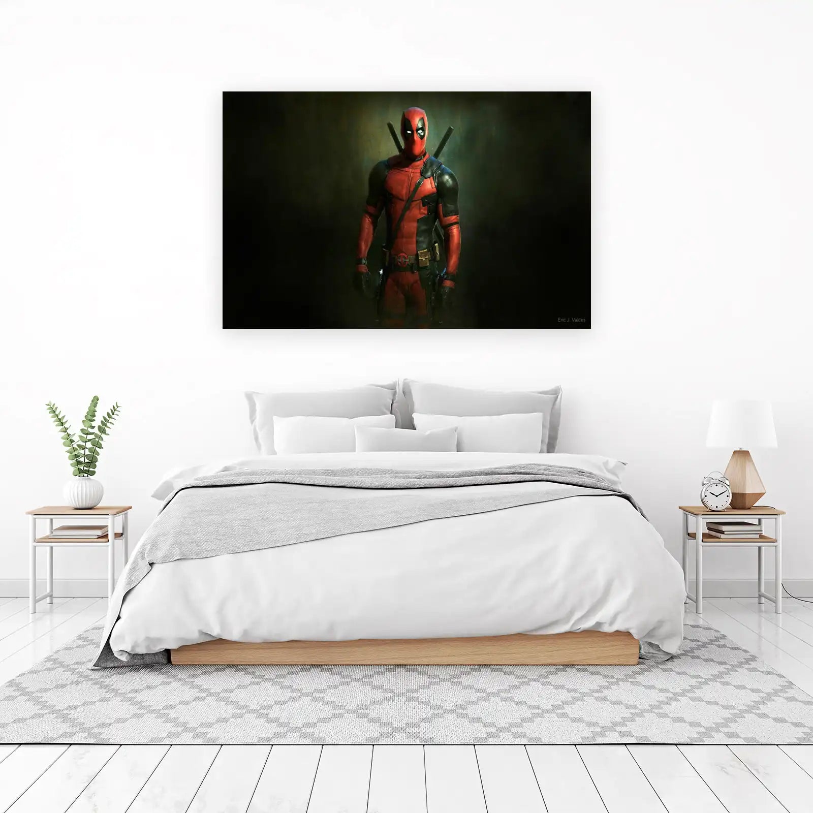 Deadpool Superhero Action Red & Black Wall Art
