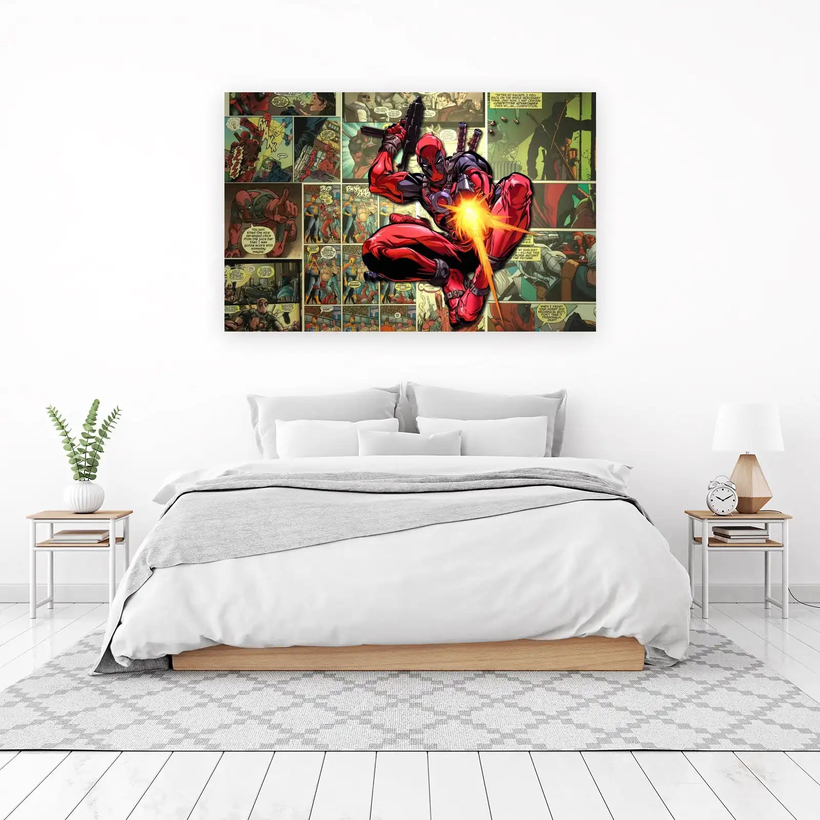 Dynamic Deadpool Action Comic Collage Wall Art