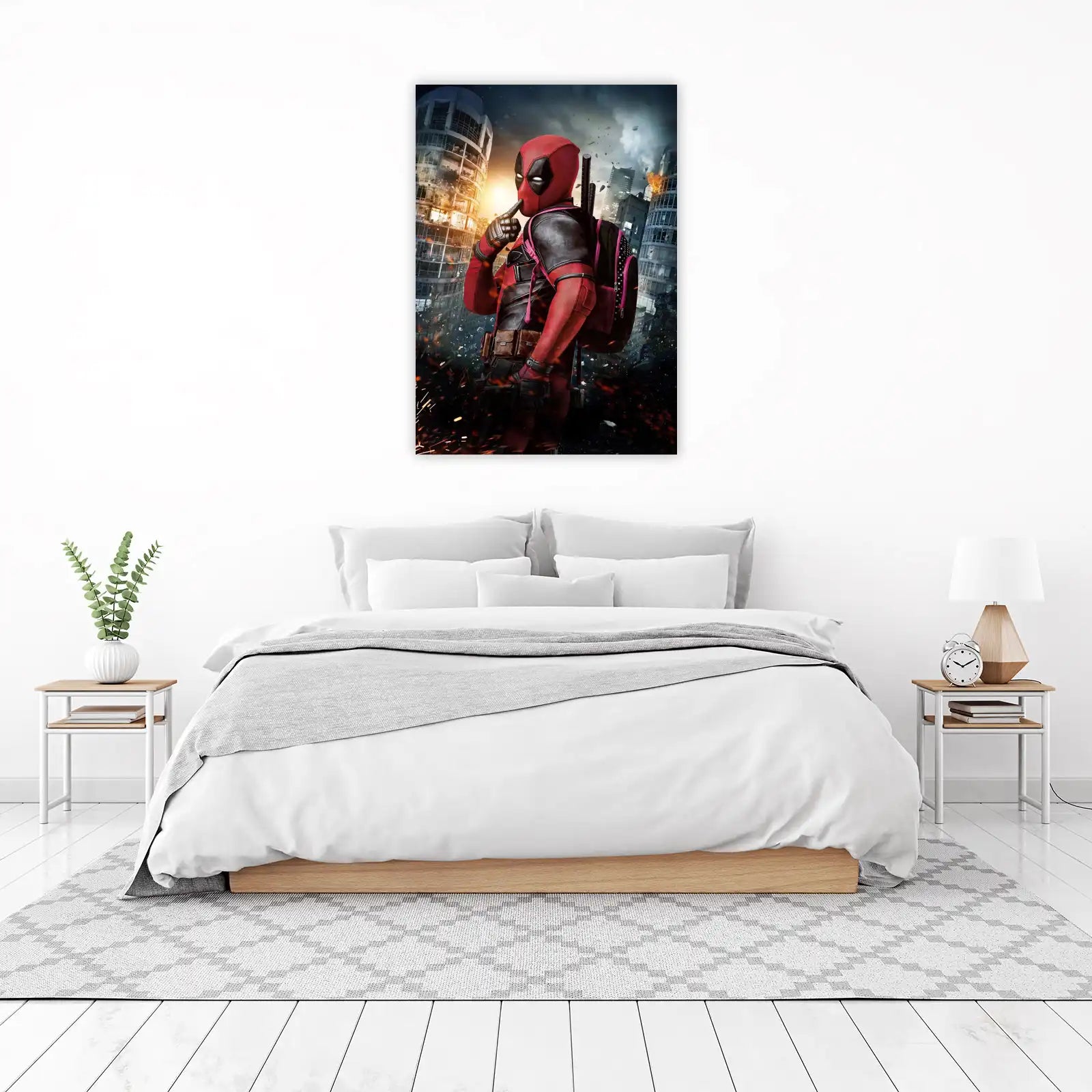 Deadpool Action Scene Red & Black Wall Art