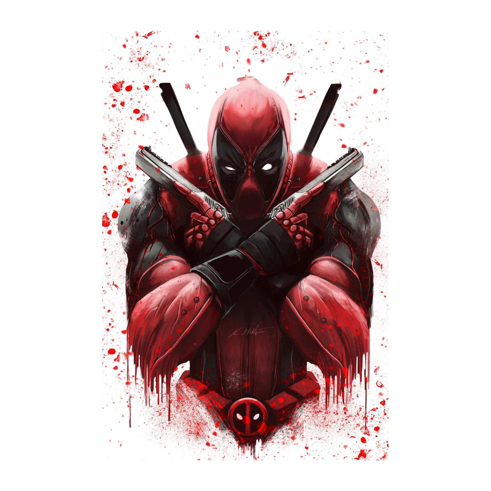 Deadpool Blood Splatter Comic Wall Art