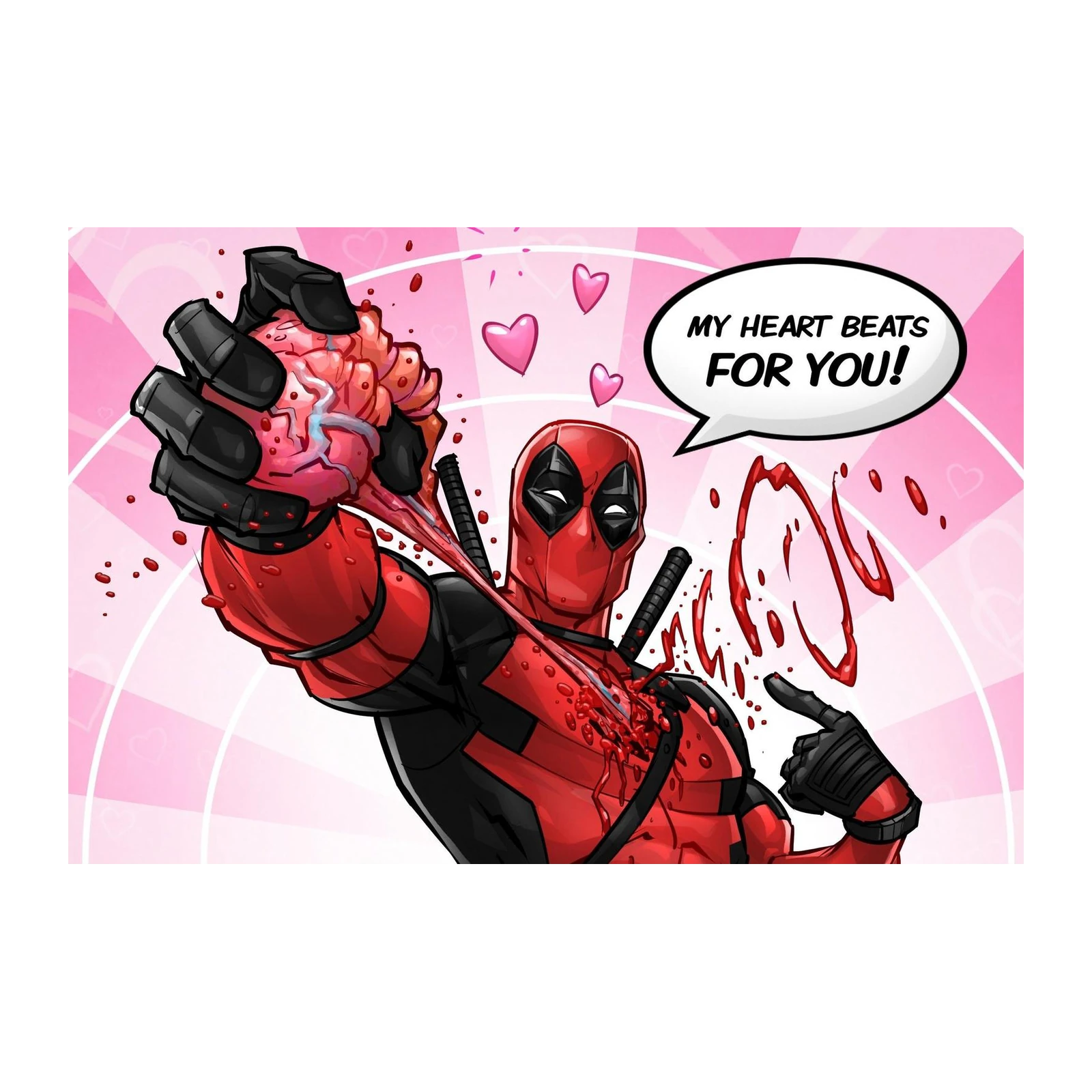 Deadpool "My Heart Beats For You" Wall Art