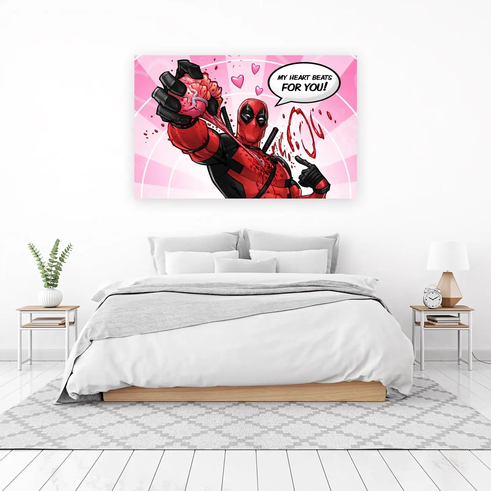 Deadpool "My Heart Beats For You" Wall Art