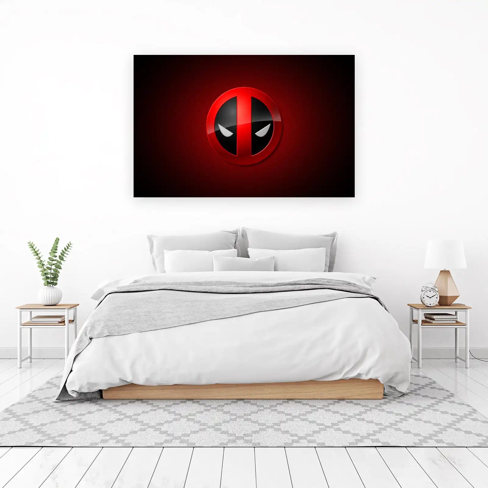 Deadpool Logo Red Carbon Fiber Wall Art