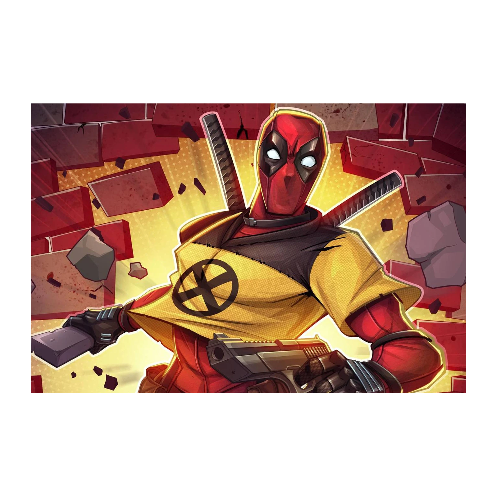 Deadpool Breaks Through Wall Wall Art