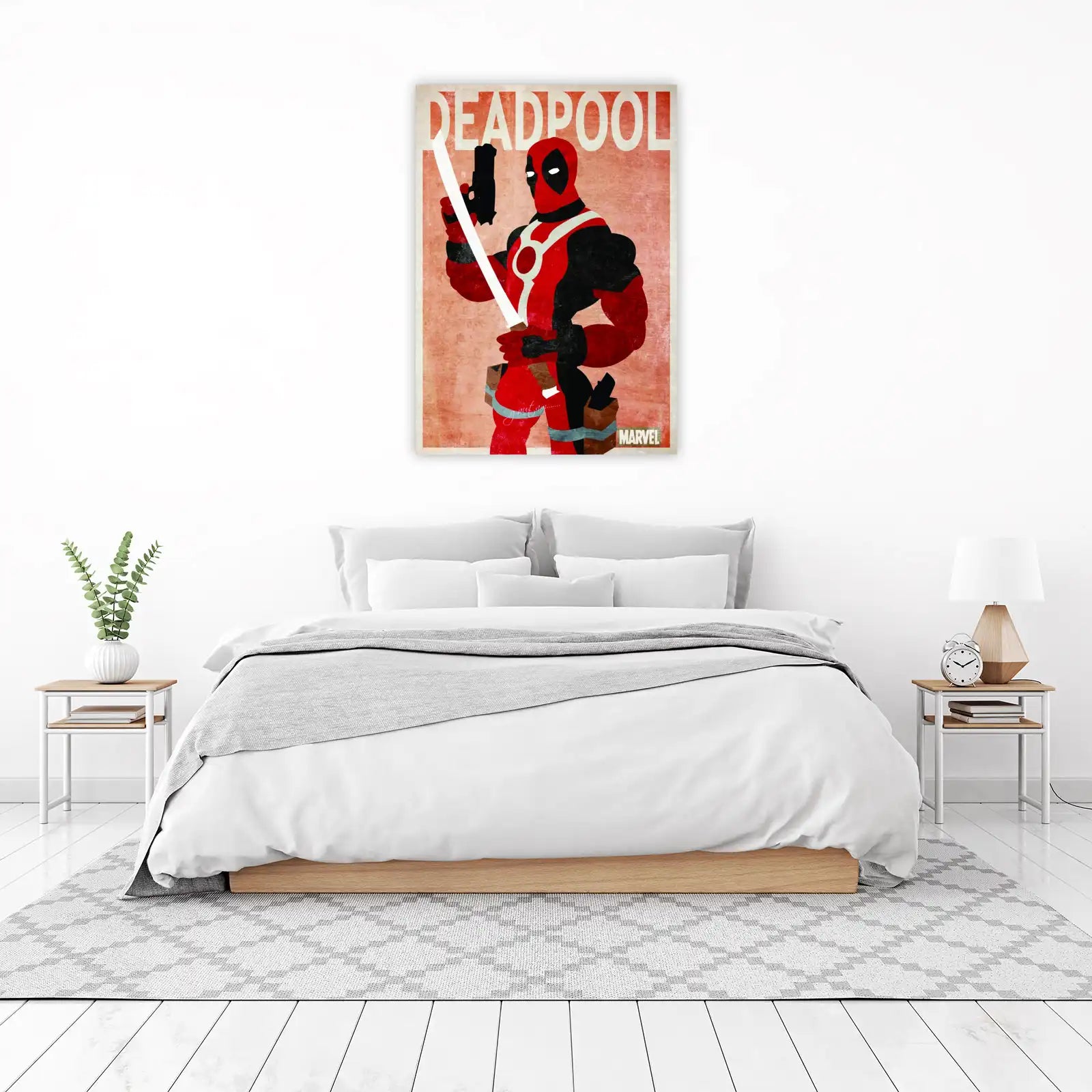Deadpool Katana & Gun Vintage Style Wall Art