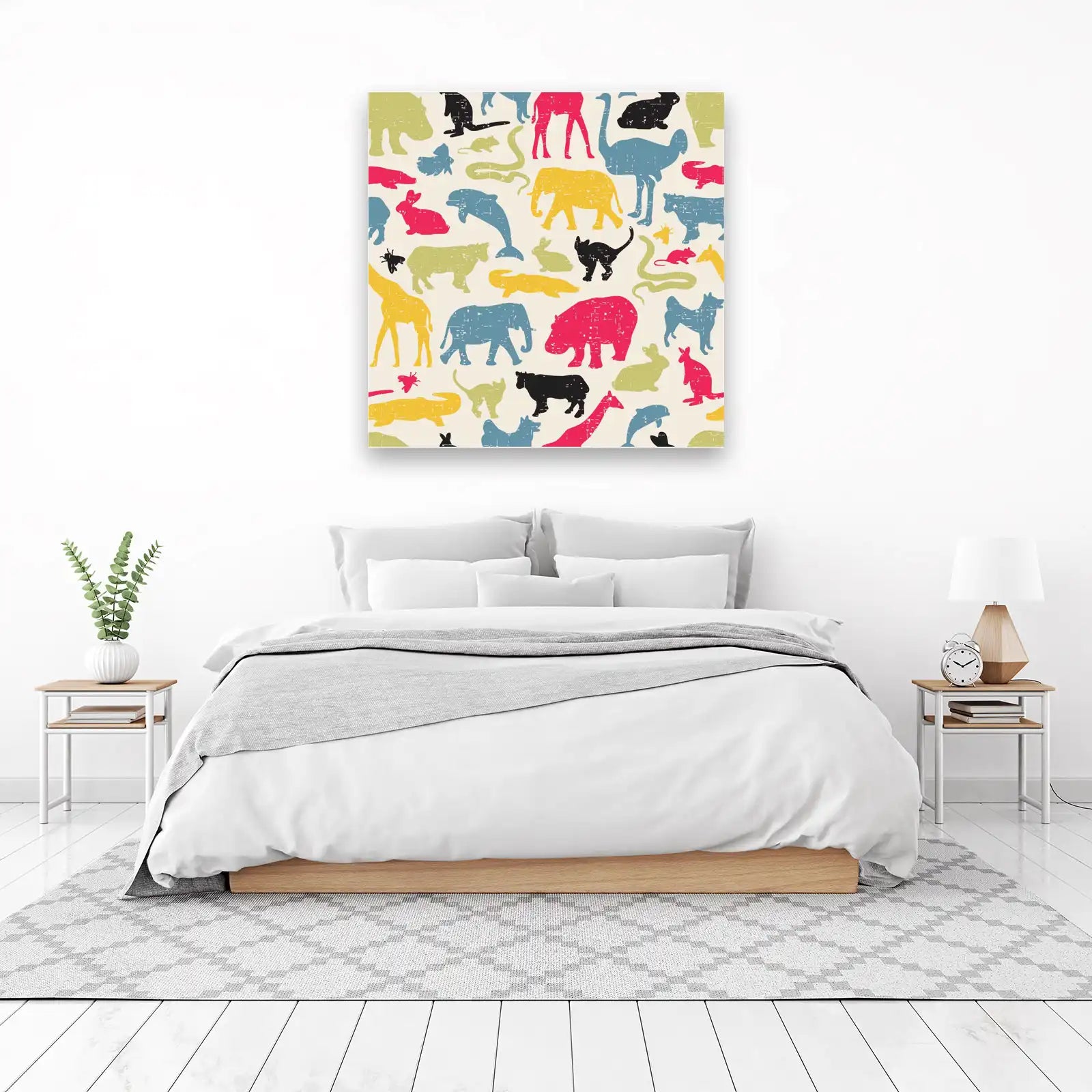Vibrant Retro Animal Collage Wall Art