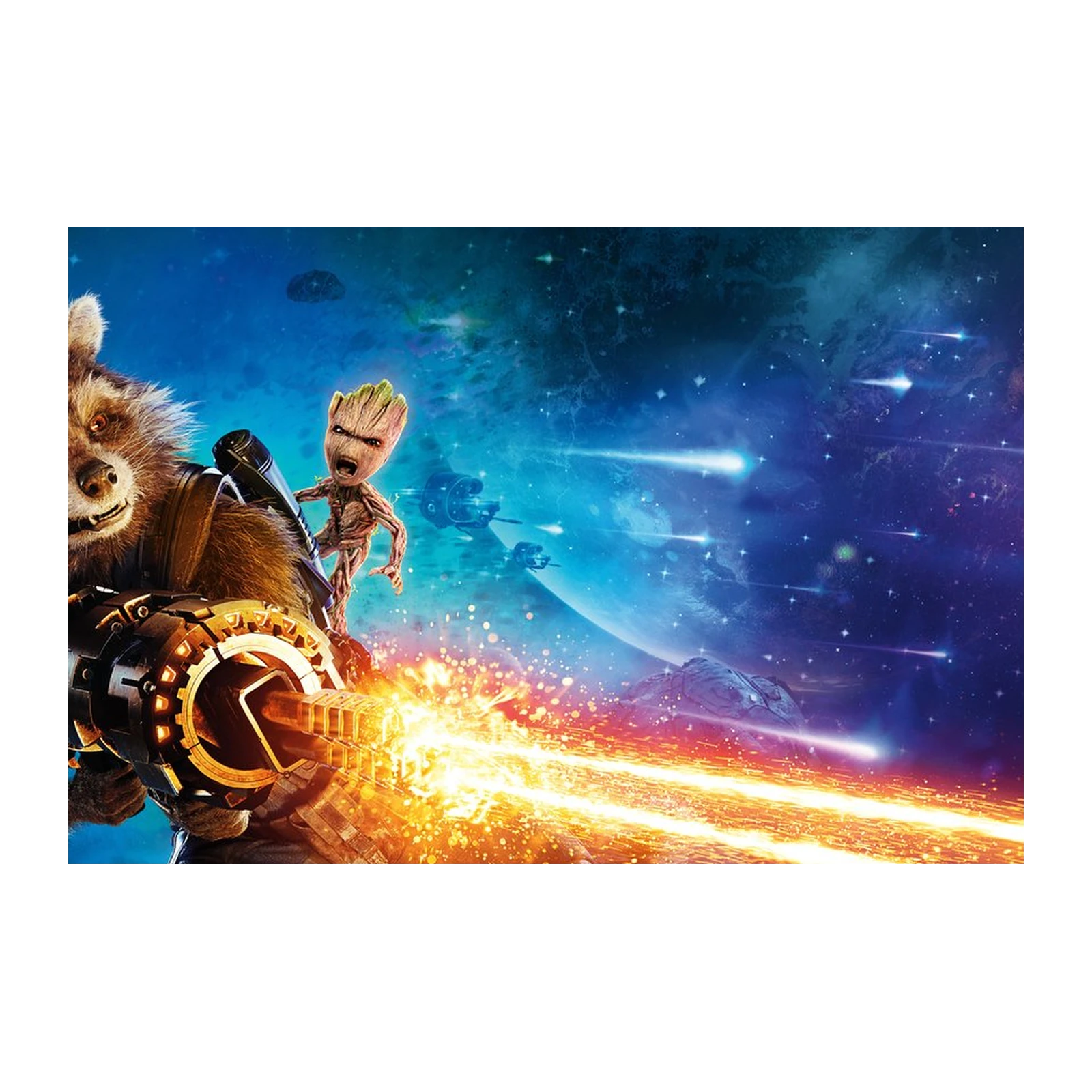 Guardians Rocket & Groot Space Action Wall Art