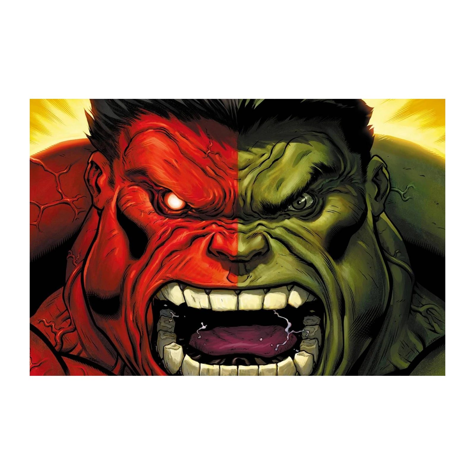 Dual Rage Red & Green Hulk Wall Art